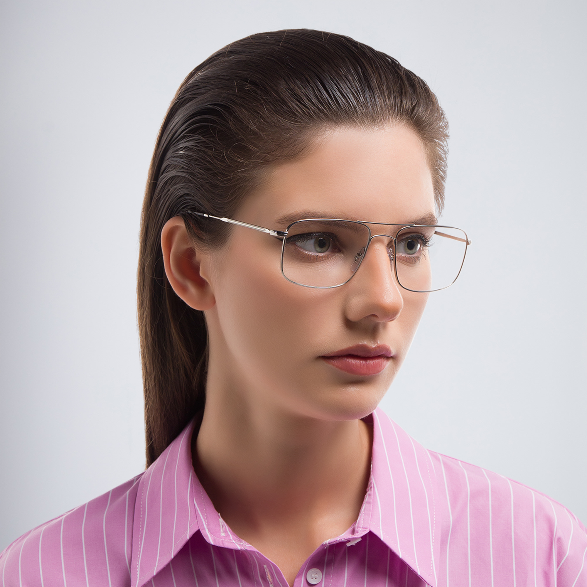 Ray-Ban Unisex Square Eyeglasses in Silver – Product Photo 6