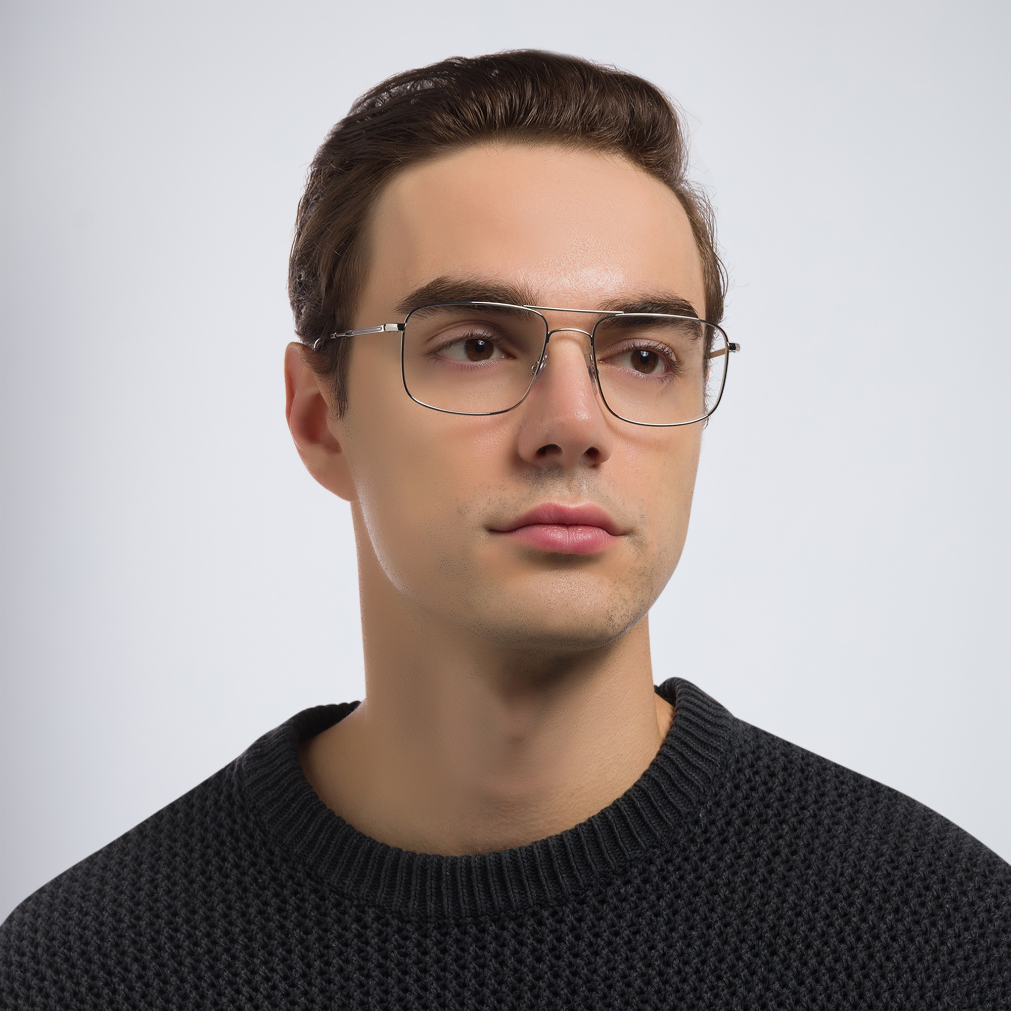 Ray-Ban Unisex Square Eyeglasses in Silver – Product Photo 7