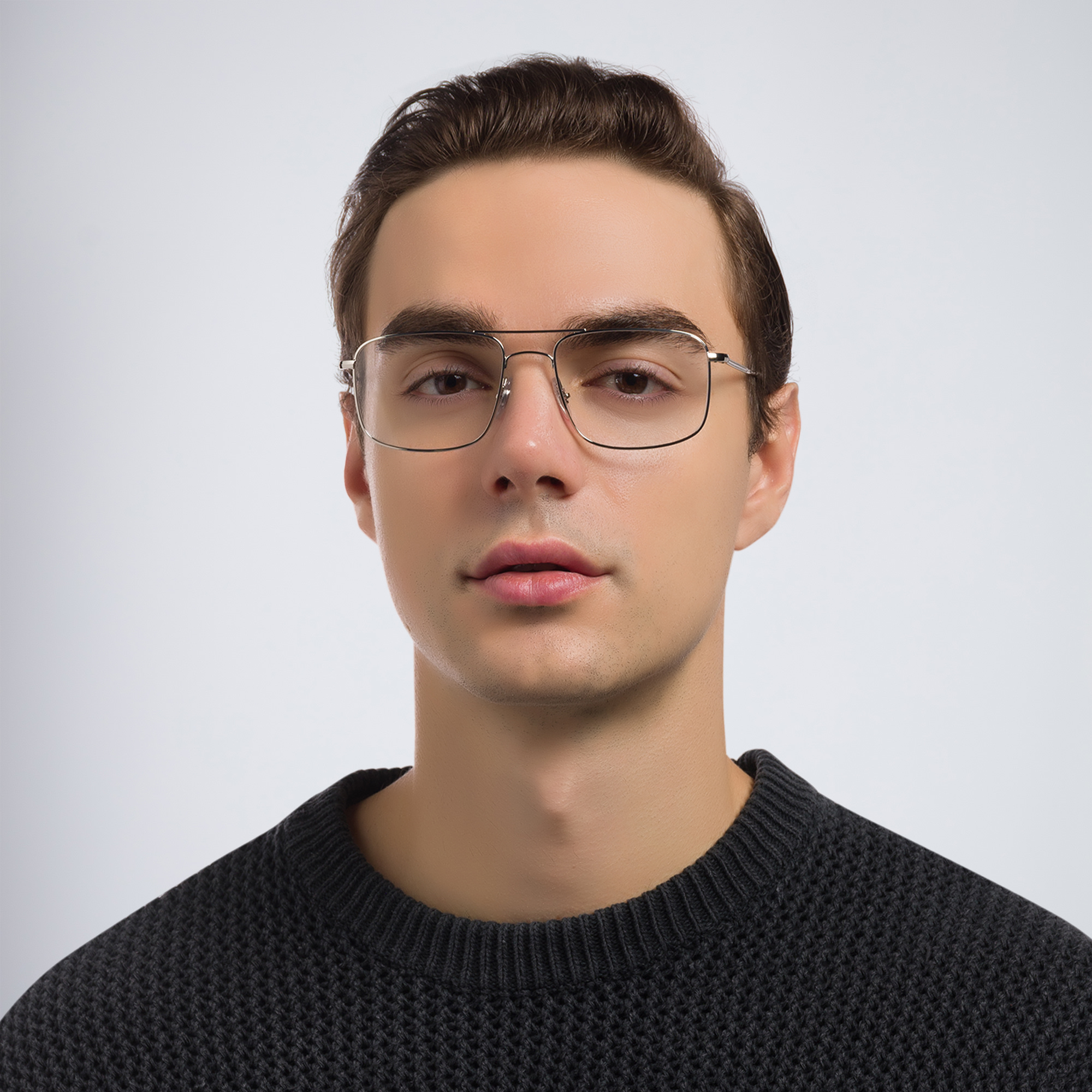 Ray-Ban Unisex Square Eyeglasses in Silver – Product Photo 8