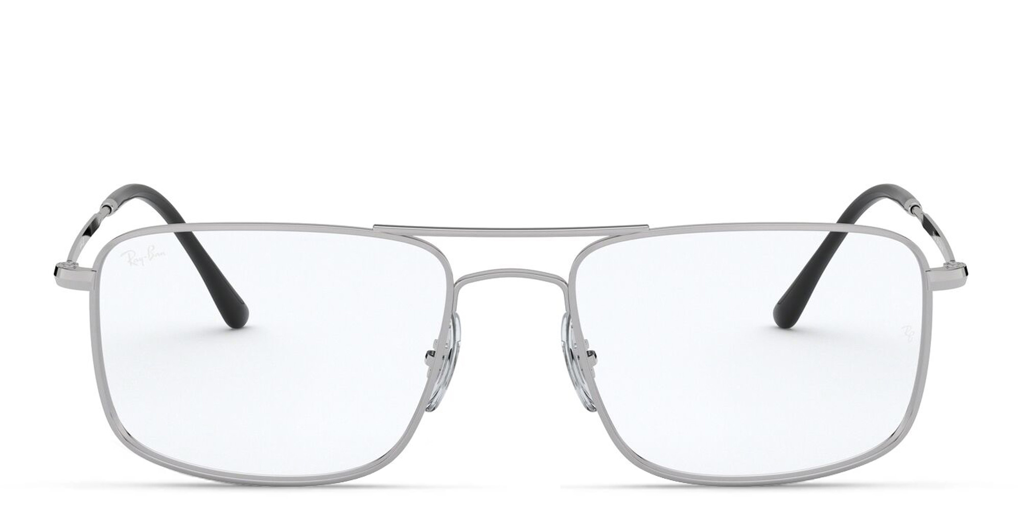 نظارة طبية بإطار مربع للجنسين من راي بان بلون فضي - صورة المنتج 1