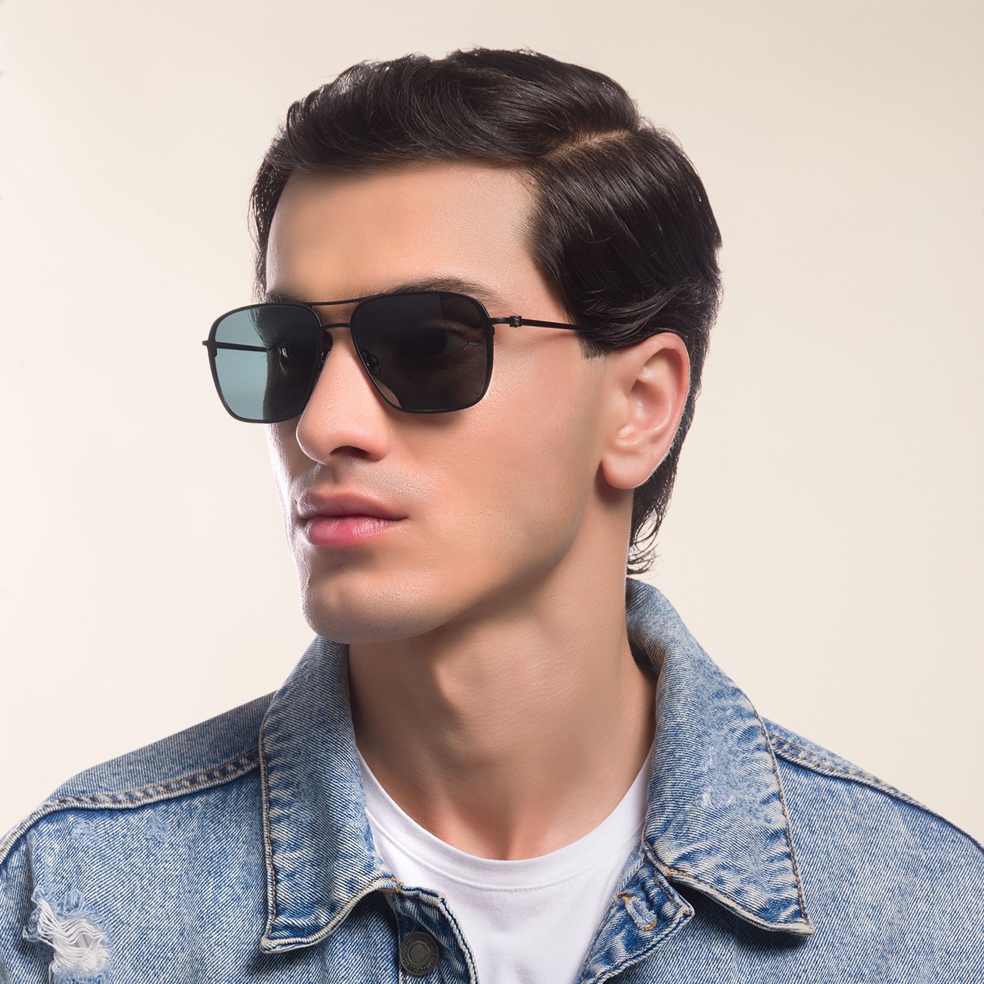Maui Jim Beaches 541 Unisex Aviator Sunglasses in Black – Product Photo 7