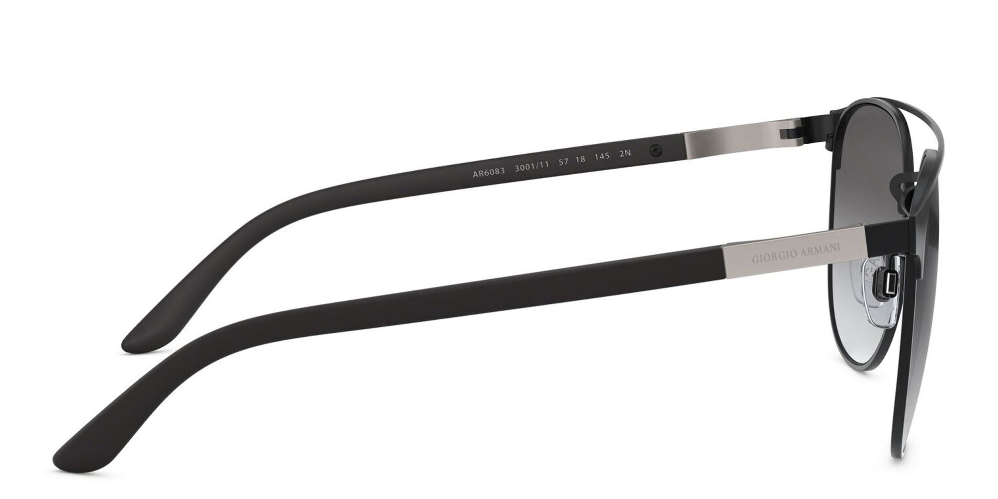 نظارة شمسية مربعة من جورجو أرماني بلون أسود مطفي - صورة المنتج 3