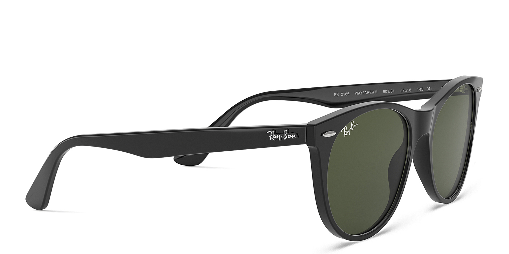 Shop Ray-Ban Wayfarer II Unisex Panthos Sunglasses in Shiny Black online.
