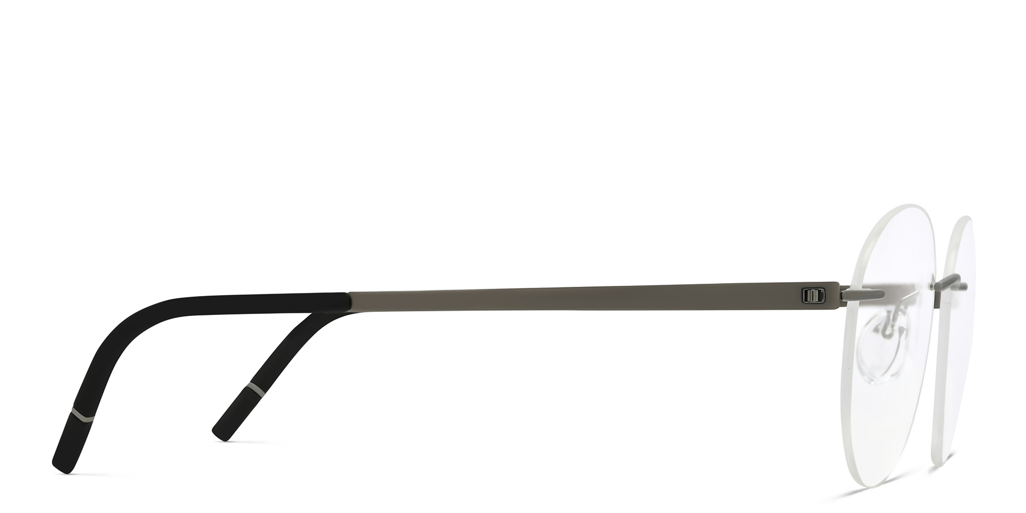 Shop Silhouette Unisex Rimless Round Eyeglasses in Gunmetal online.