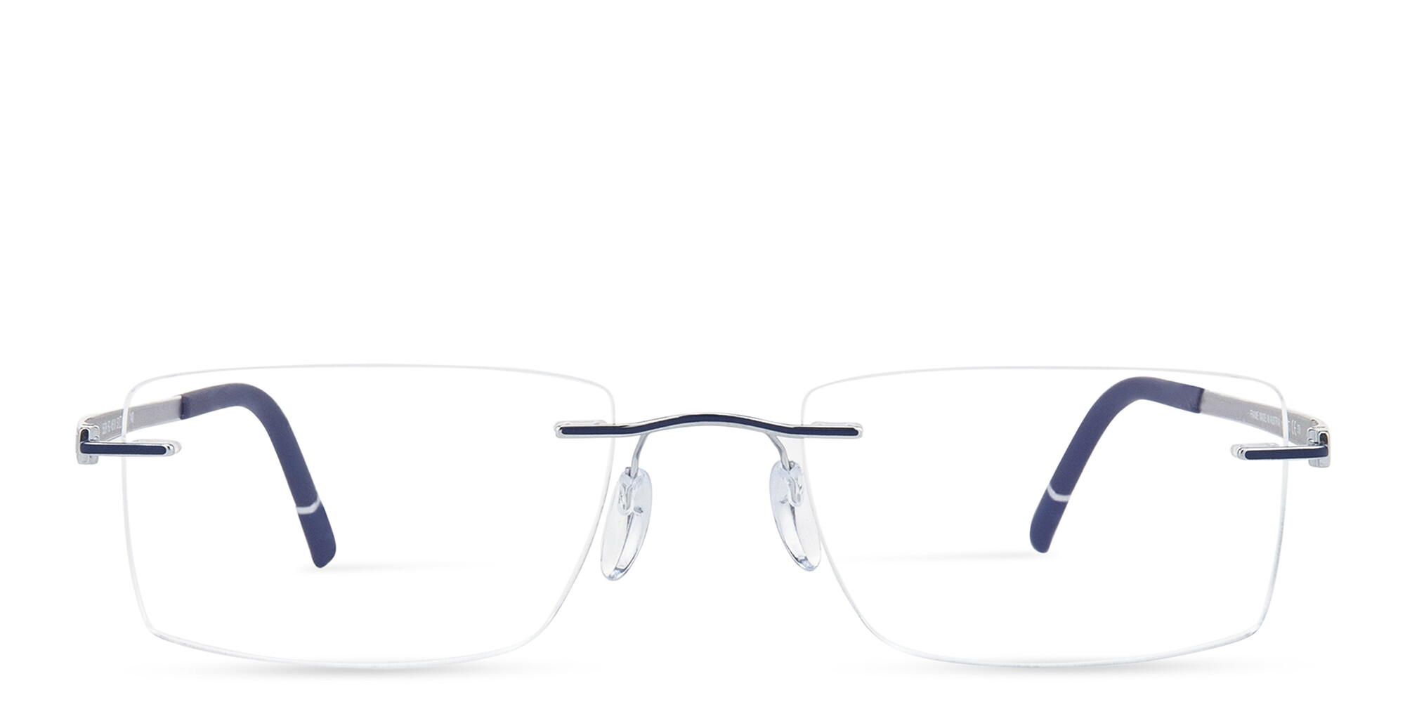 Shop Silhouette Rimless Rectangle Eyeglasses in Silver online.