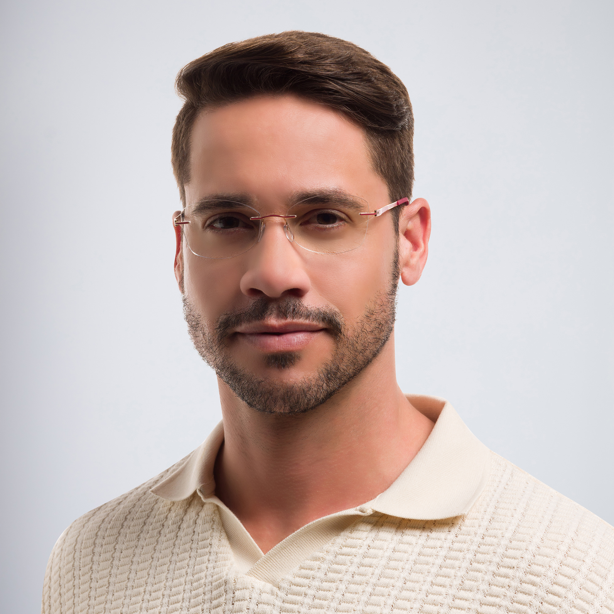 Silhouette Rimless Cat-Eye Eyeglasses in Gold – Product Photo 6