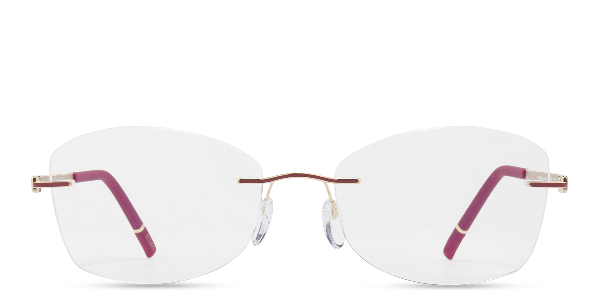 Silhouette Rimless Cat-Eye Eyeglasses in Gold – Product Photo 1