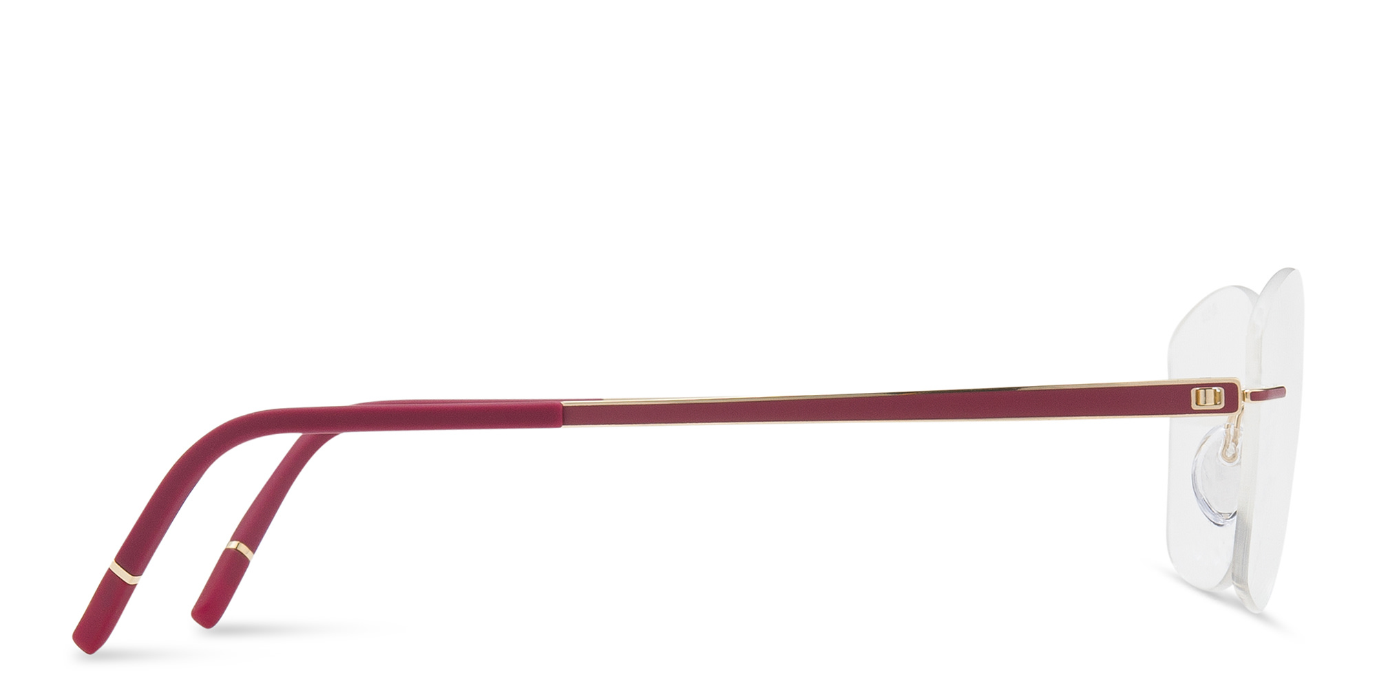 Silhouette Rimless Cat-Eye Eyeglasses in Gold – Product Photo 4