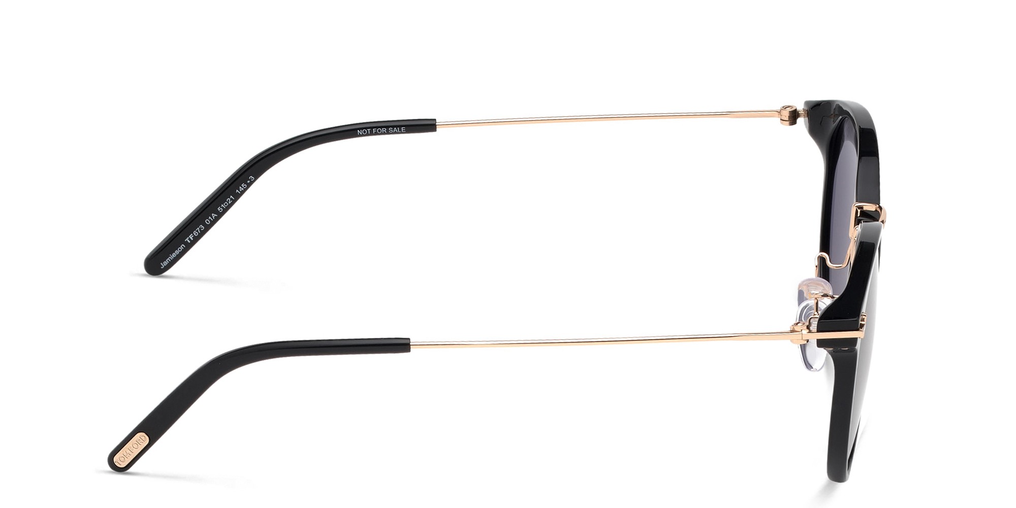 TOM FORD Round Sunglasses in Black – Product Photo 3