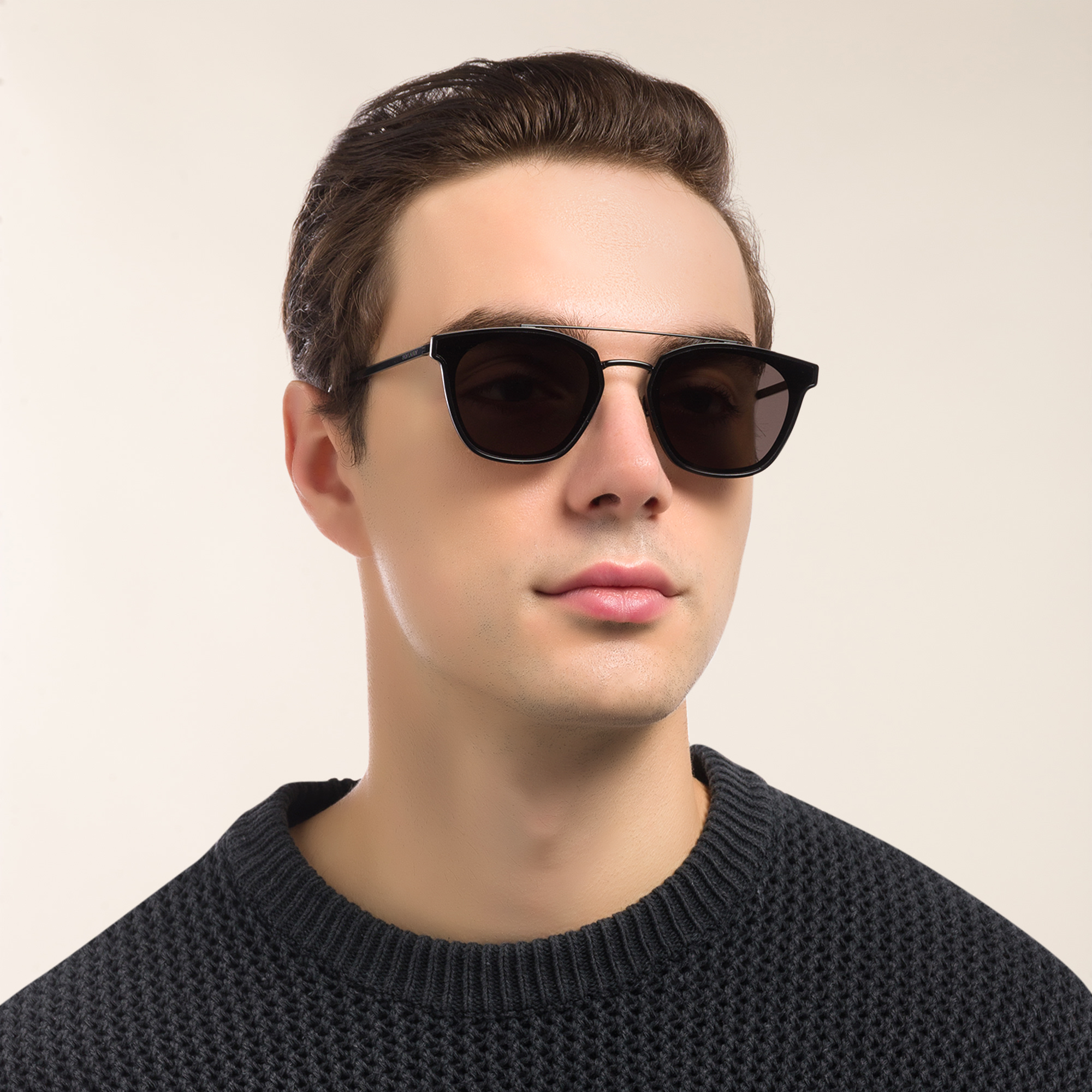 Shop SAINT LAURENT Round Sunglasses in Black online.