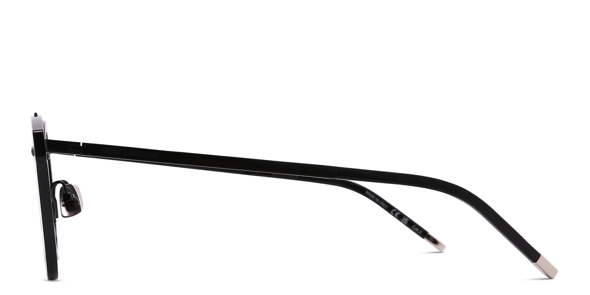 Shop SAINT LAURENT Round Sunglasses in Black online.