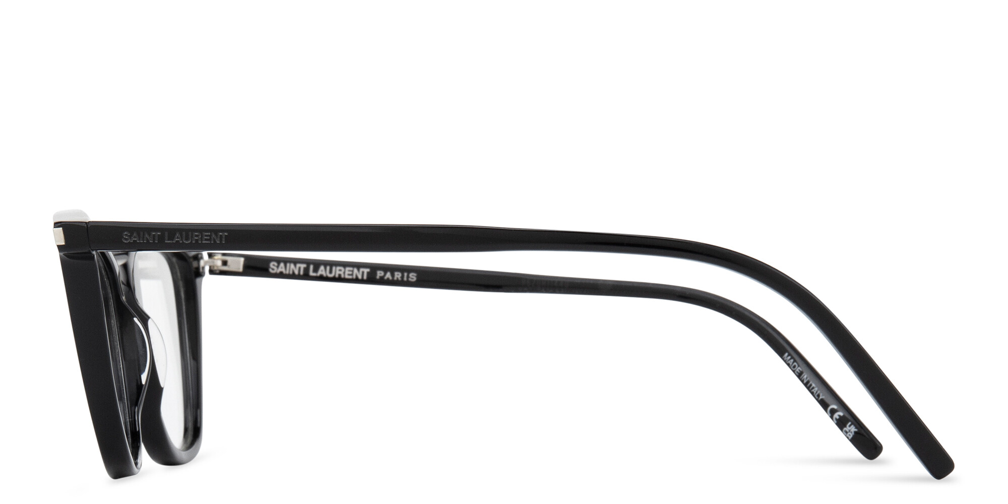 تسوق نظارات طبية طراز كات آي بتوقيع العلامة سان لوران بلون أسود أونلاين.