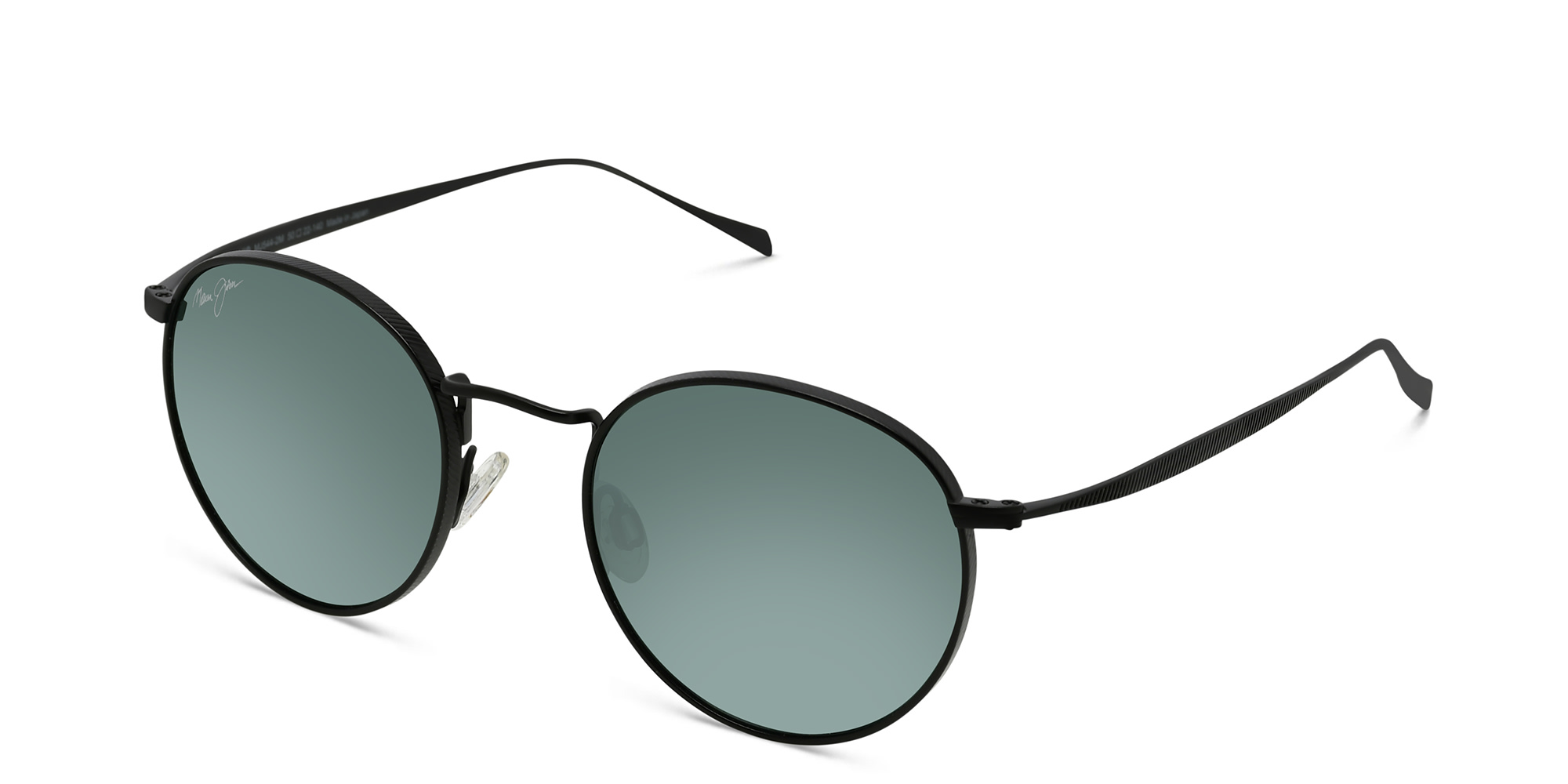 Shop Maui Jim Nautilus Unisex Round Sunglasses in Black online.
