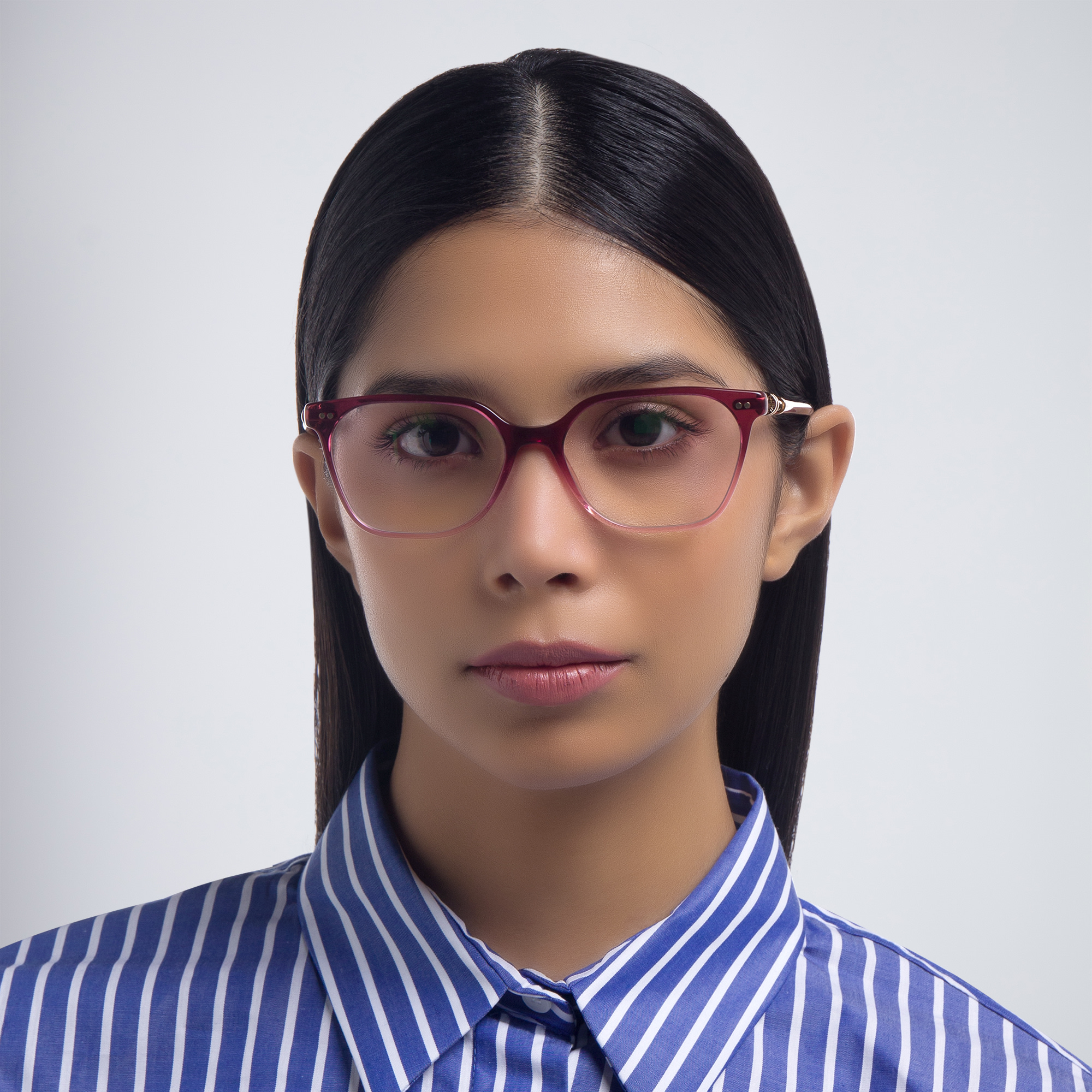 BVLGARI Rectangle Eyeglasses in Purple – Product Photo 5