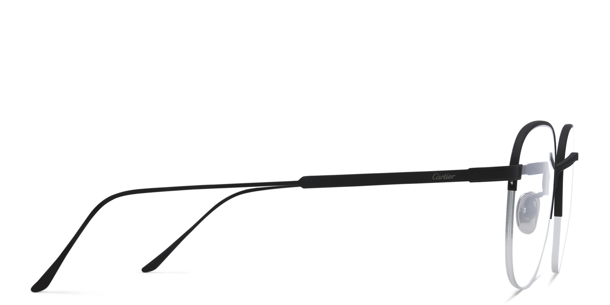 نظارات طبية سينياتور سي دو كارتييه بنصف إطار من كارتييه بلون أسود - صورة المنتج 3