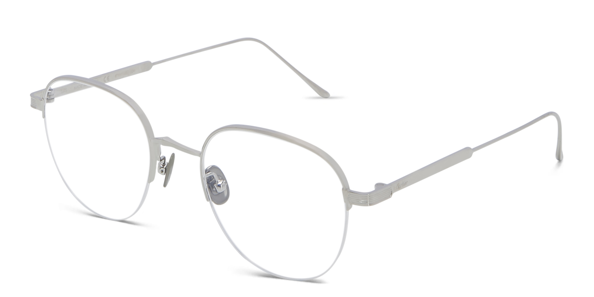 Cartier Signature 'C'de Cartier Half-Rim Eyeglasses in Silver – Product Photo 2