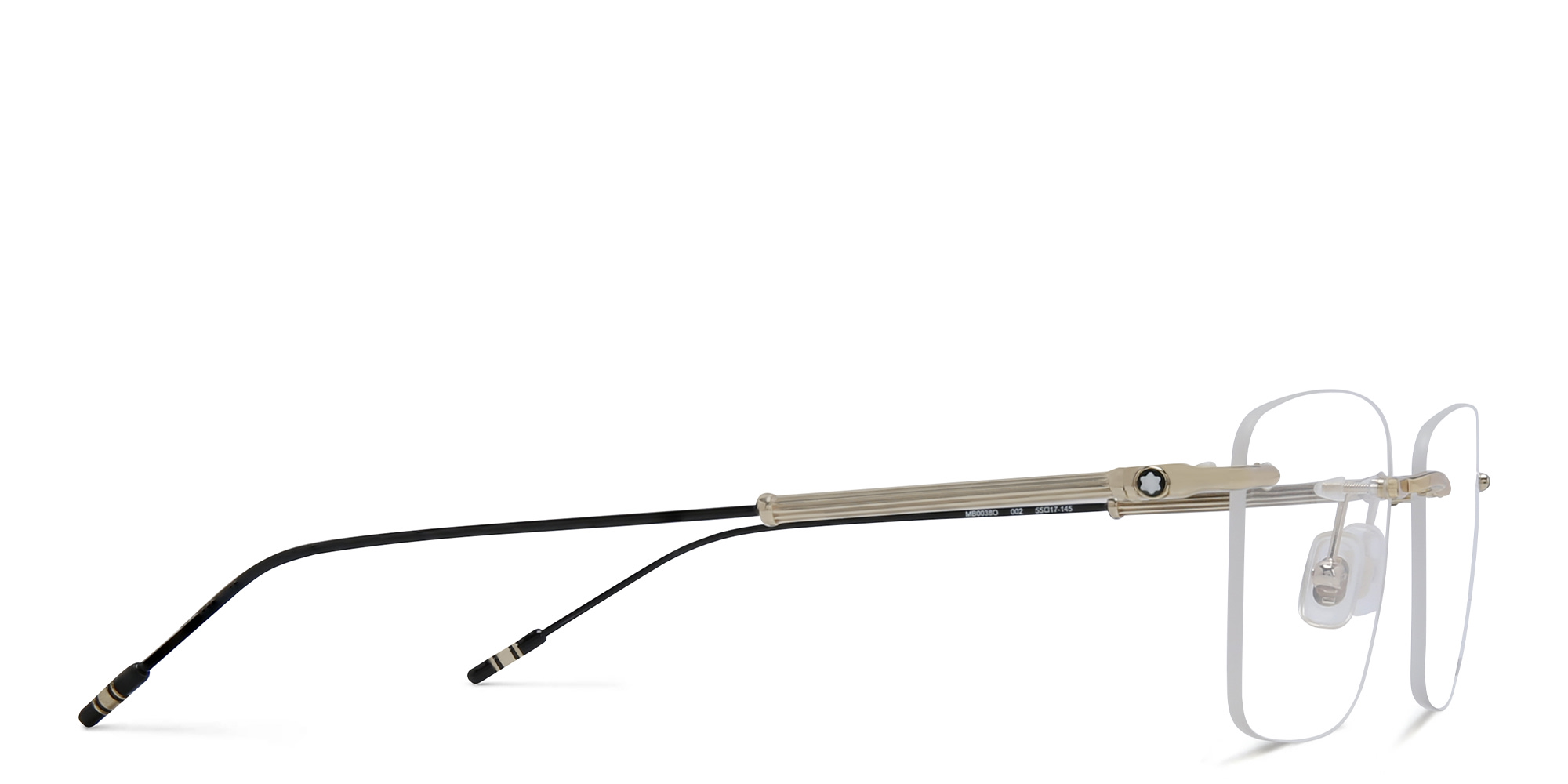 MONTBLANC Rimless Rectangle Eyeglasses in Gold – Product Photo 3