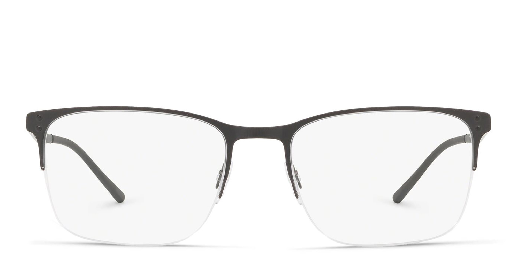 نظارة طبية مستطيلة بنصف إطار من جورجو أرماني بلون أسود مطفي - صورة المنتج 1
