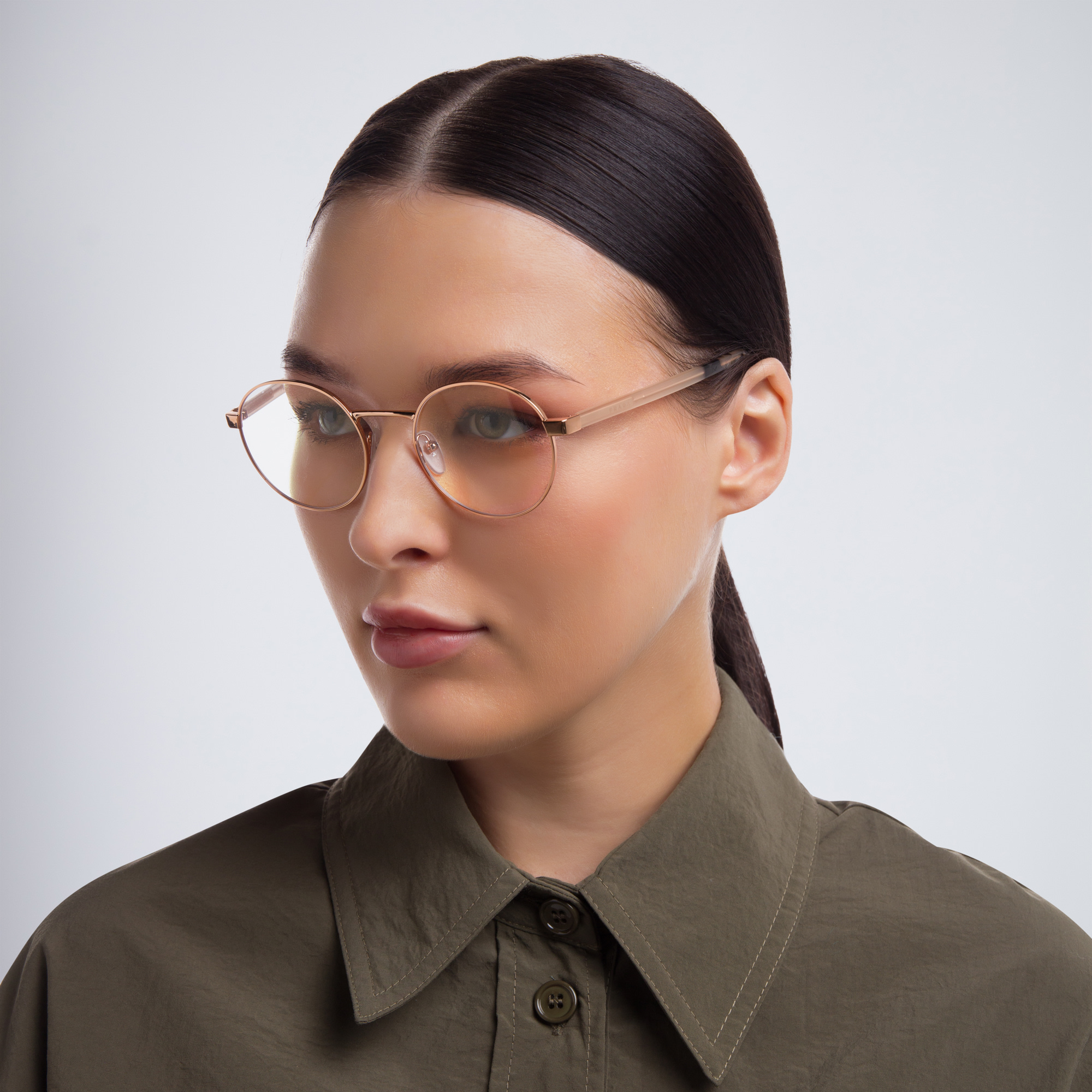 PRADA Round Eyeglasses in Pink – Product Photo 5