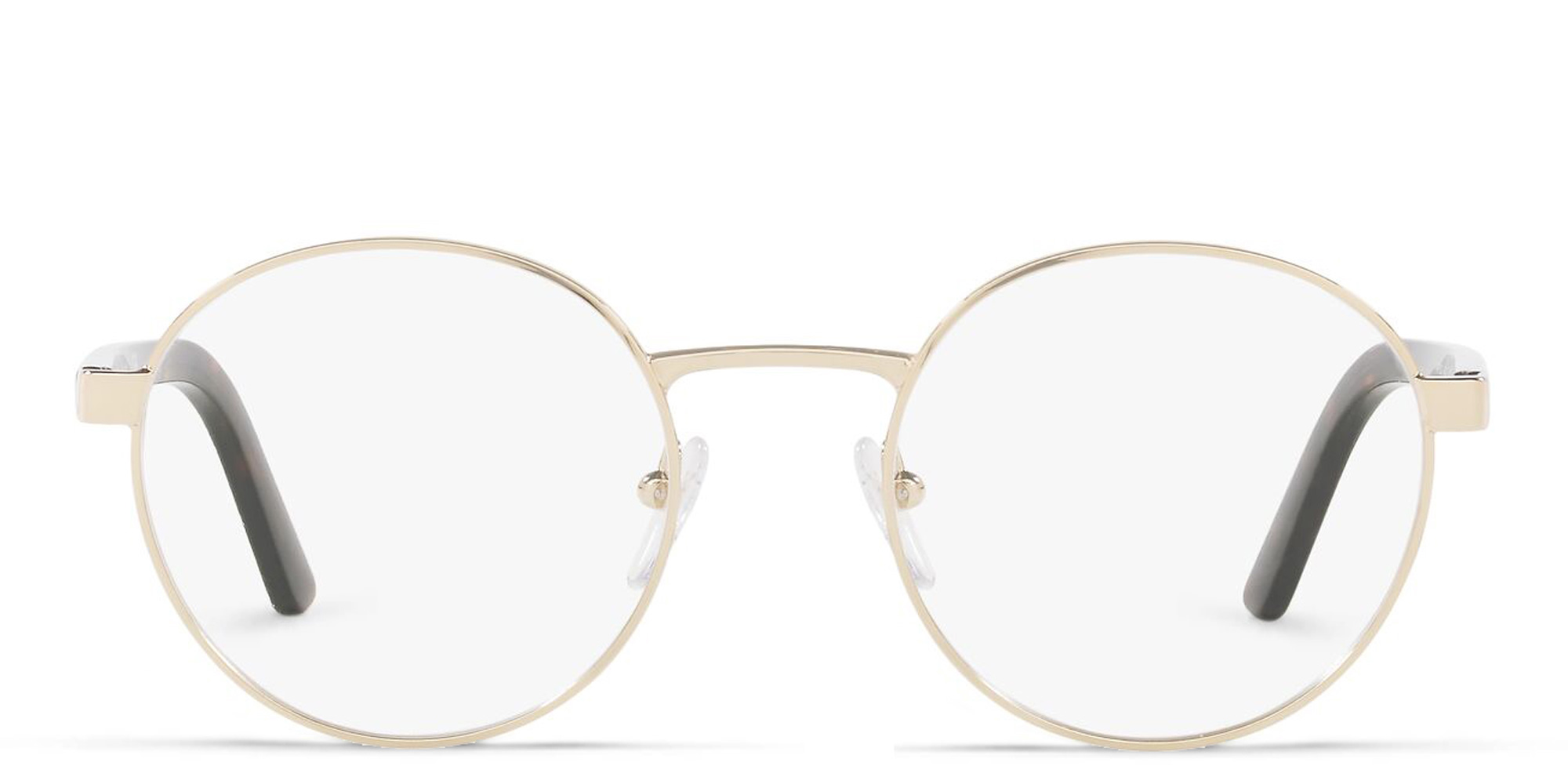 PRADA Round Eyeglasses in Pale Gold – Product Photo 1