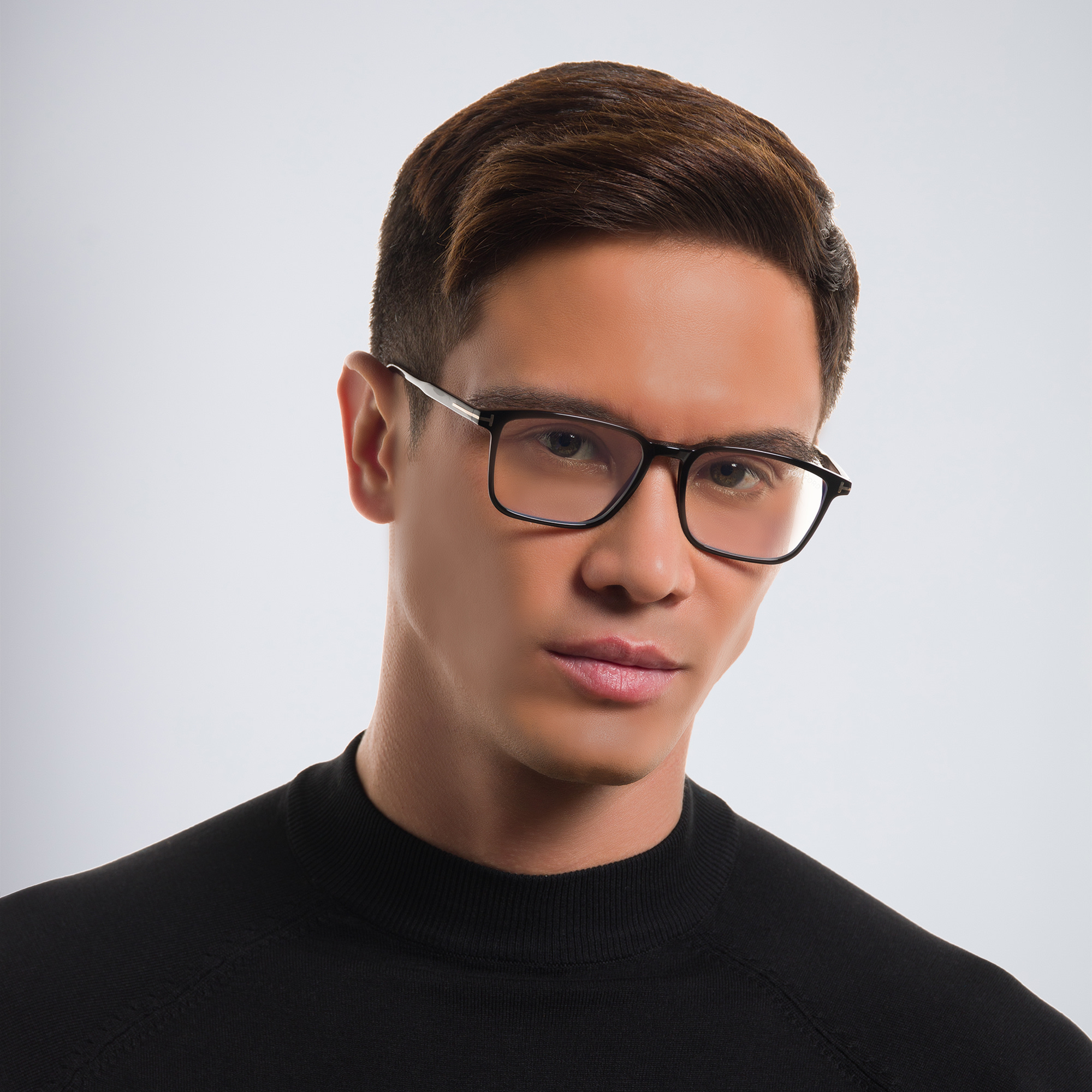 TOM FORD Rectangle Eyeglasses in Shiny Black – Product Photo 6