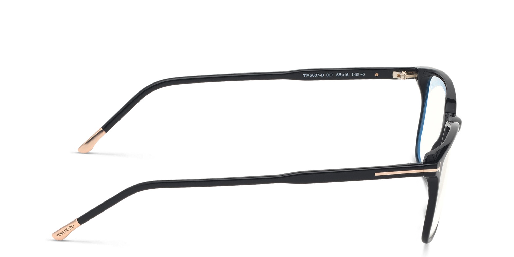 TOM FORD Rectangle Eyeglasses in Shiny Black – Product Photo 3