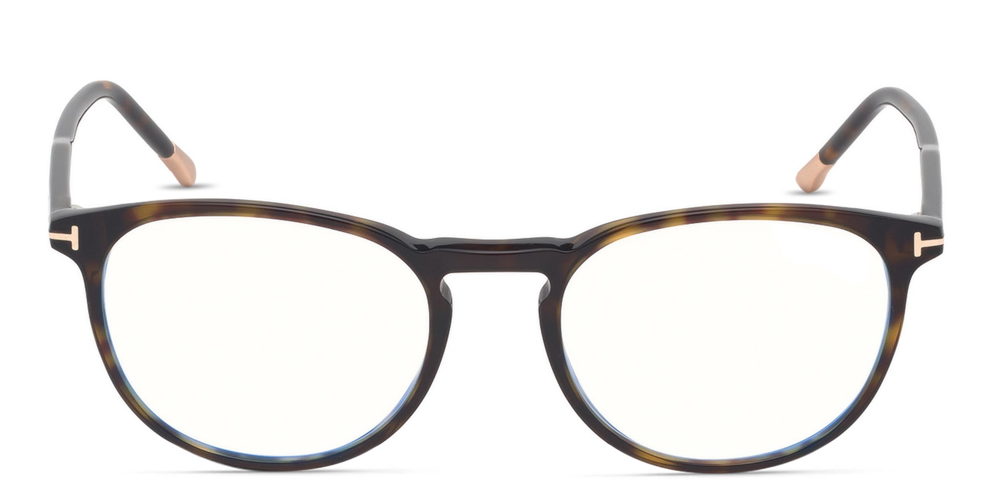 TOM FORD Round Eyeglasses in Dark Havana – Product Photo 1
