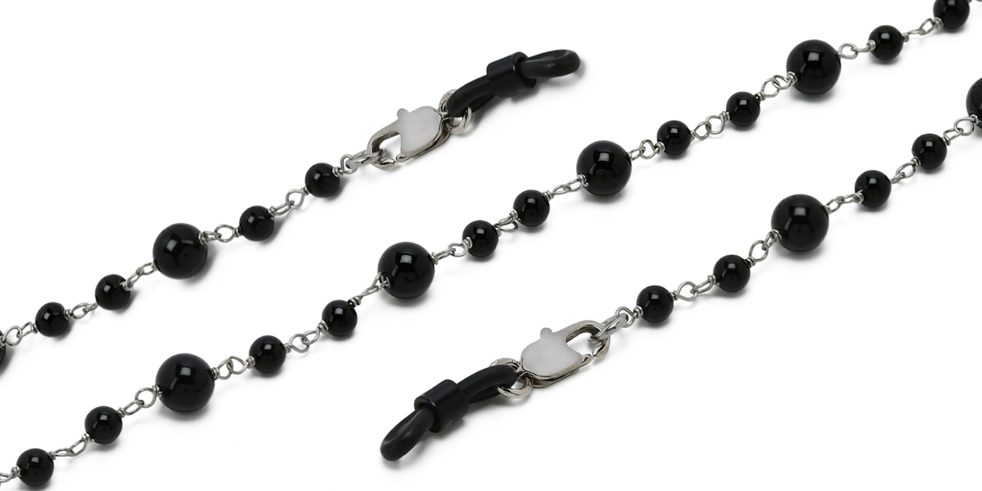 Uoptic Onyx & Stainless Steel Glasses Chain – Product Photo 2