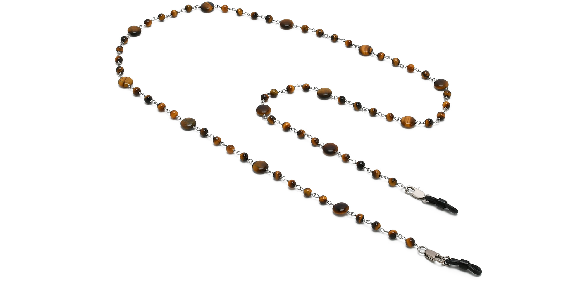 سلسلة نظارات من الستانلس ستيل وأحجار عين النمر من يو أوبتيك - صورة المنتج 1