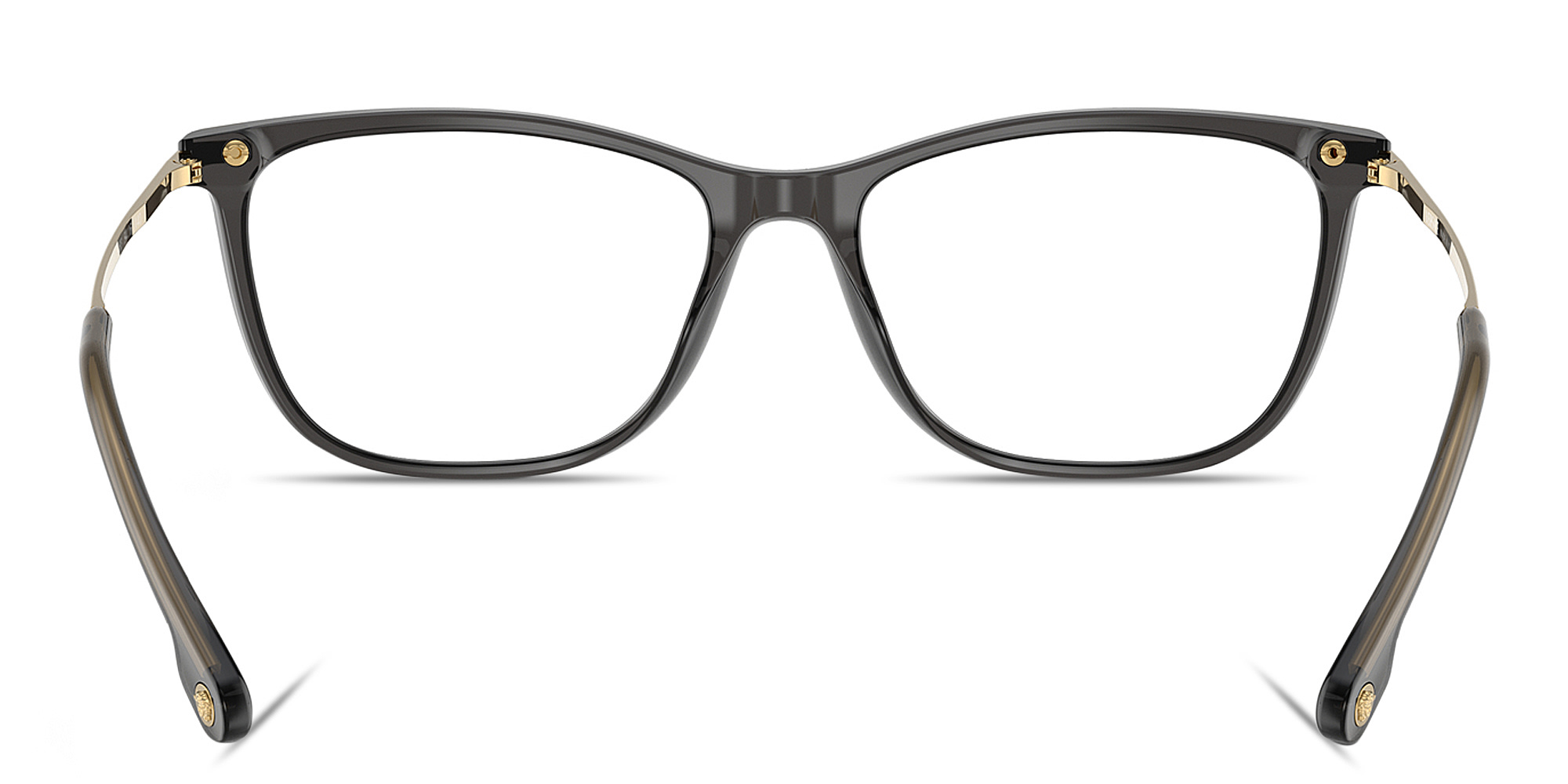 Shop VERSACE Daily Heritage Pillow Eyeglasses in Black Transparent online.