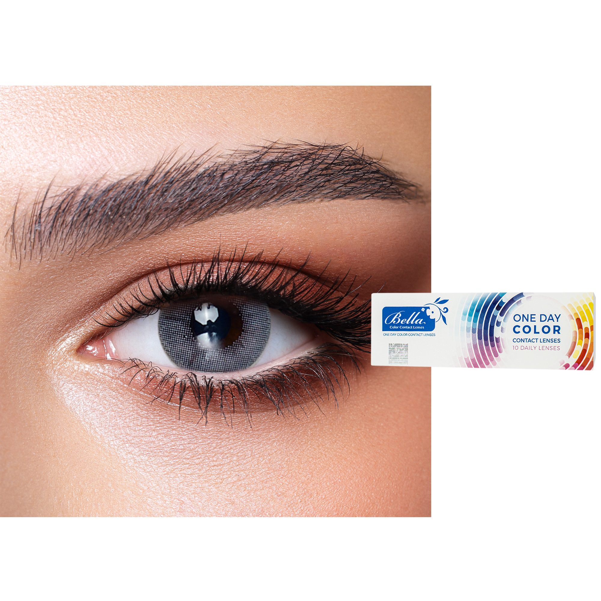 Shop Bella One-Day Color Contact Lenses - Blue Grey online.
