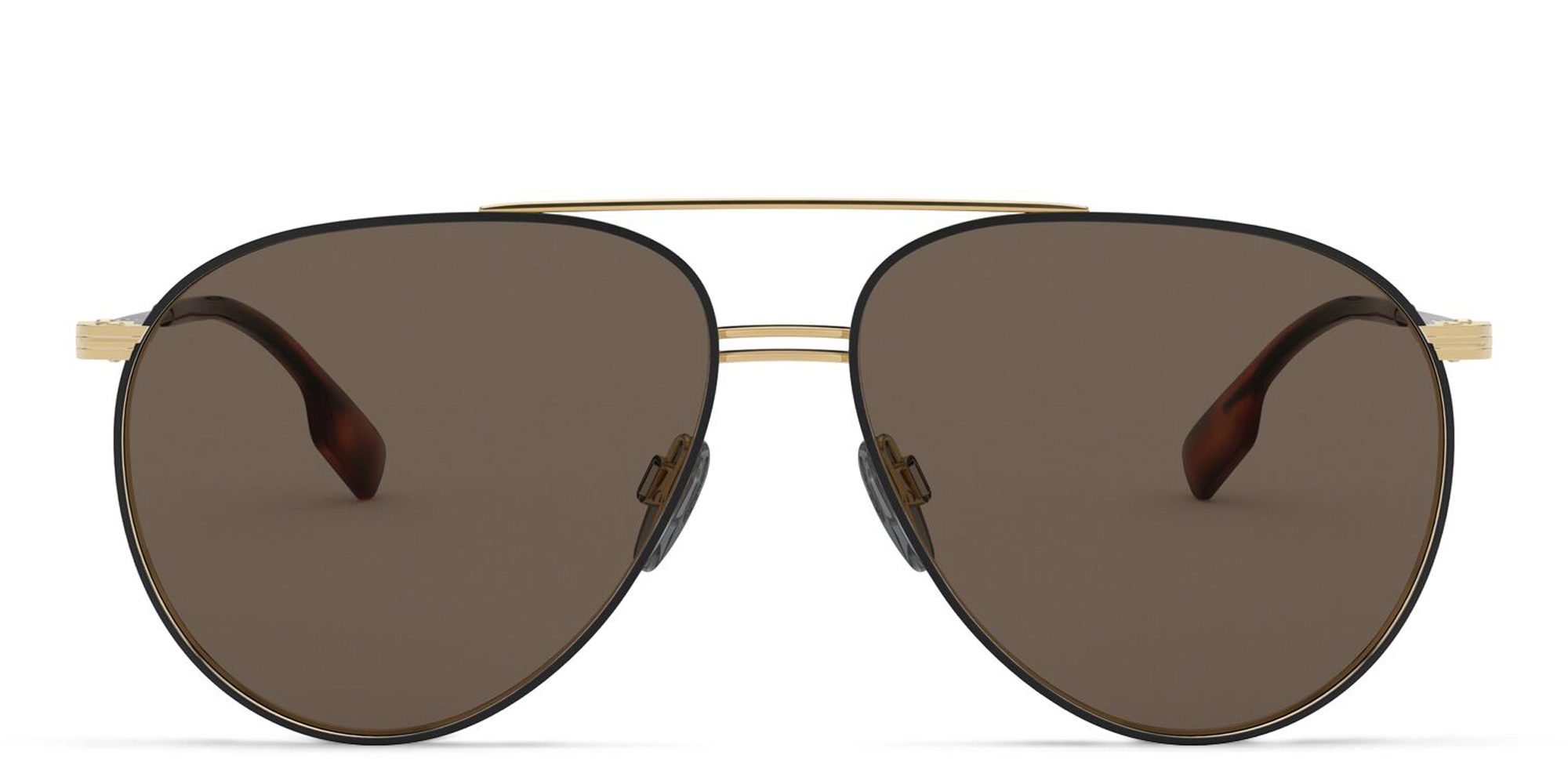 Shop BURBERRY Aviator Sunglasses in Black online.