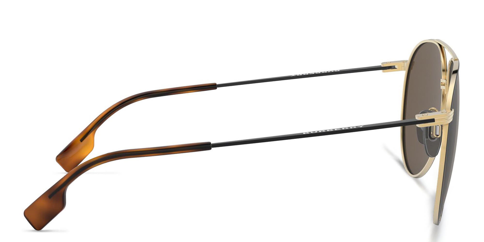 Shop BURBERRY Aviator Sunglasses in Black online.