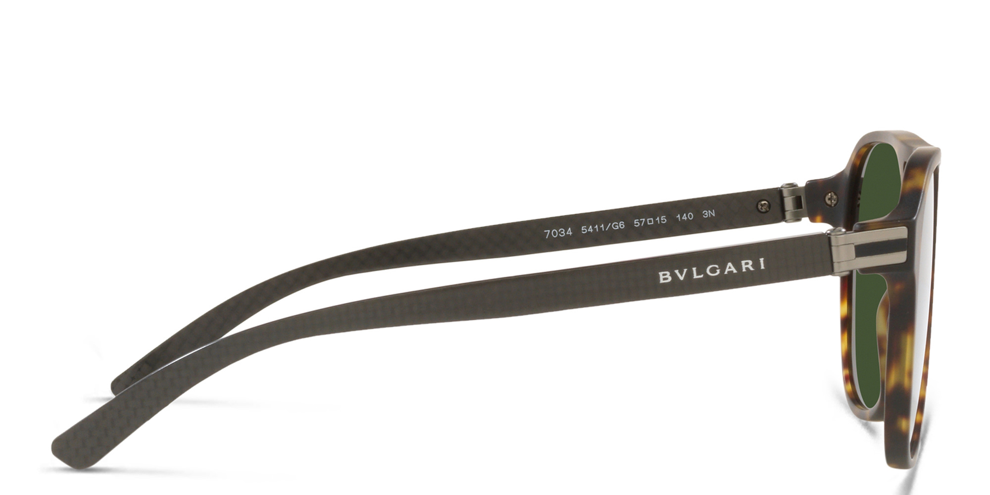 Shop BVLGARI Aviator Sunglasses in Matte Havana online.