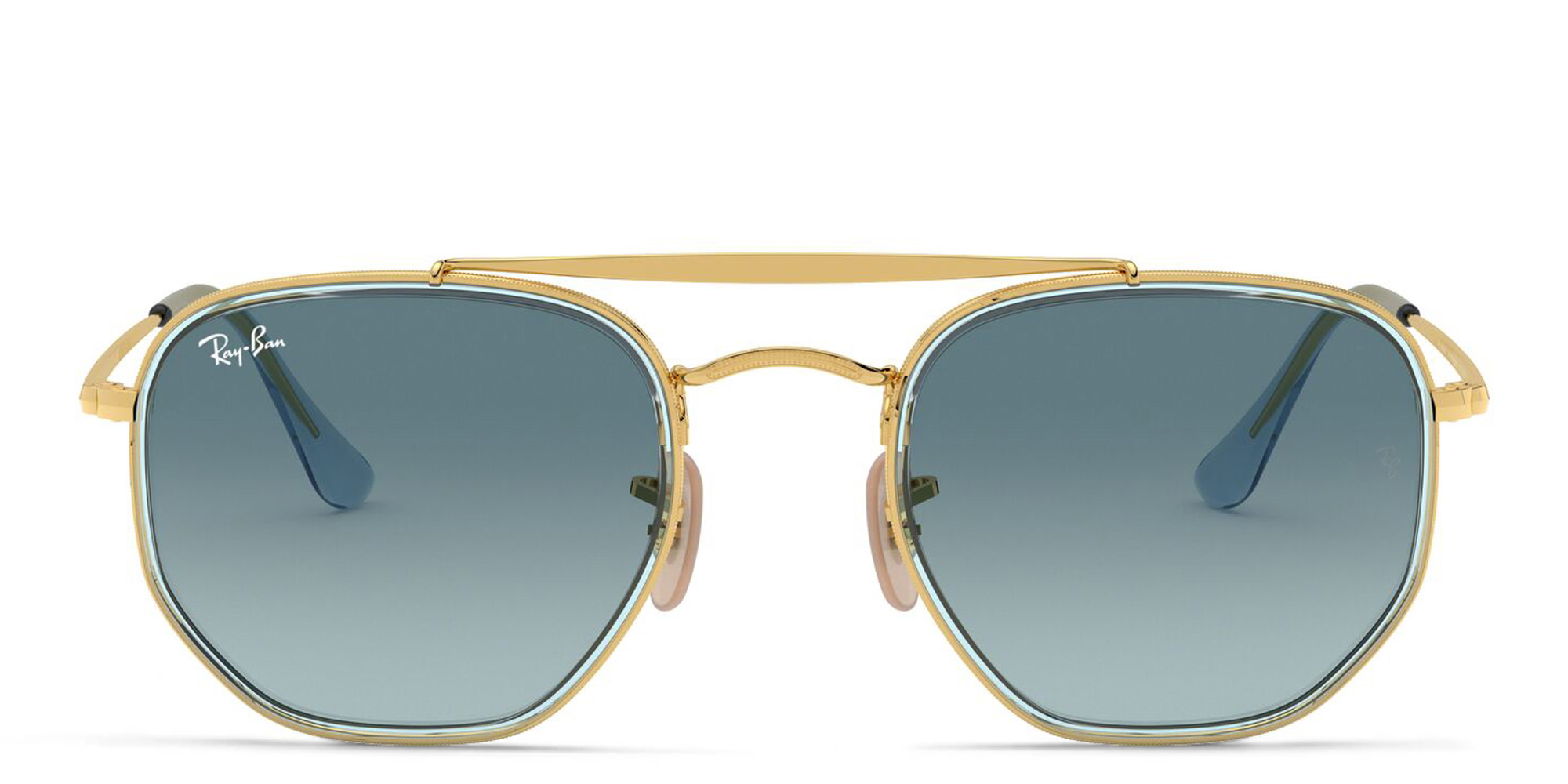 نظارة شمسية ذا مارشال II بإطار سداسي غير منتظم للجنسين من راي بان بلون ذهبي - صورة المنتج 1