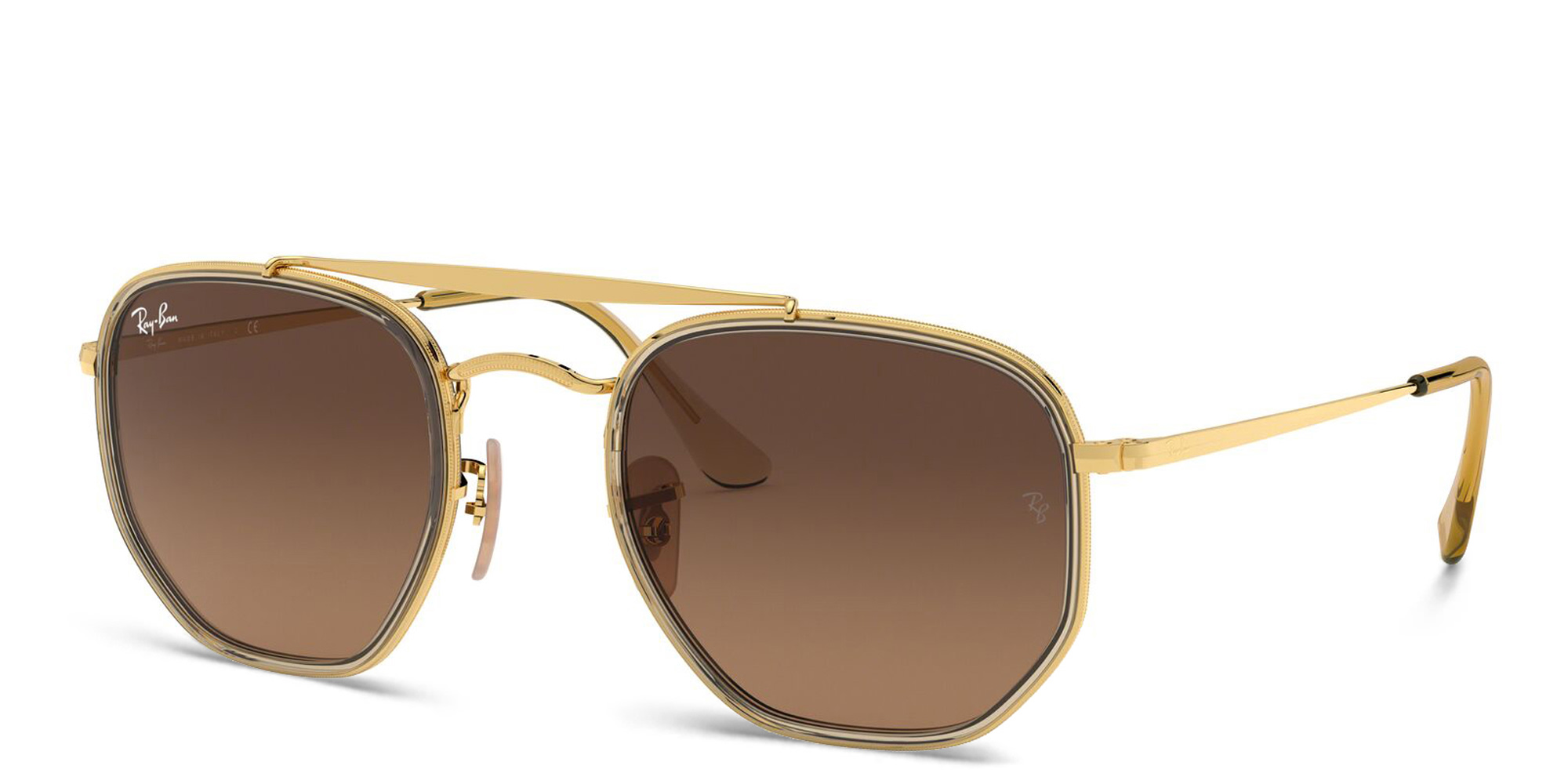 نظارة شمسية ذا مارشال II بإطار سداسي غير منتظم للجنسين من راي بان بلون ذهبي - صورة المنتج 2