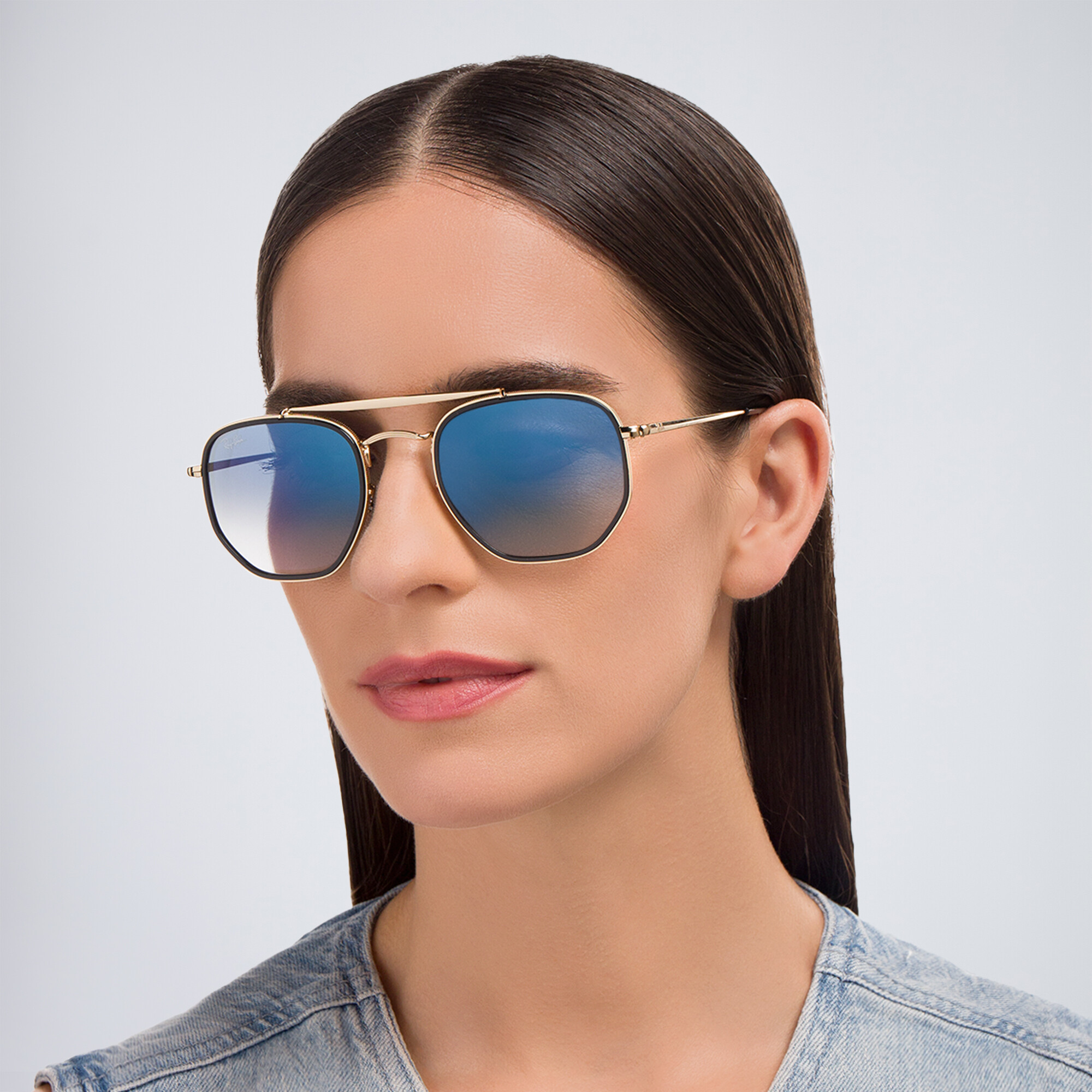 Ray-Ban The Marshal II Unisex Hexagonal Irregular Sunglasses in Gold – Product Photo 6