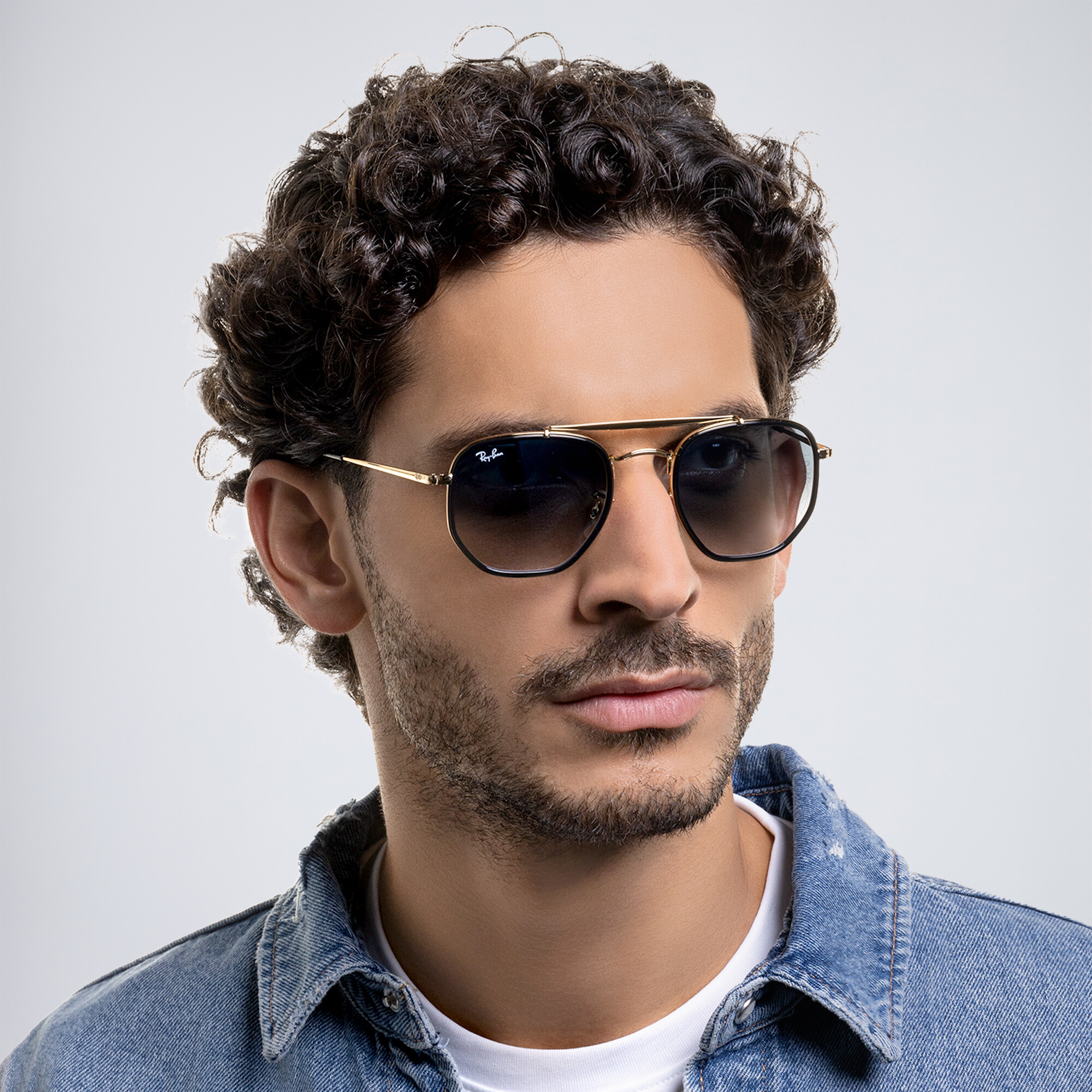 Ray-Ban The Marshal II Unisex Hexagonal Irregular Sunglasses in Gold – Product Photo 7