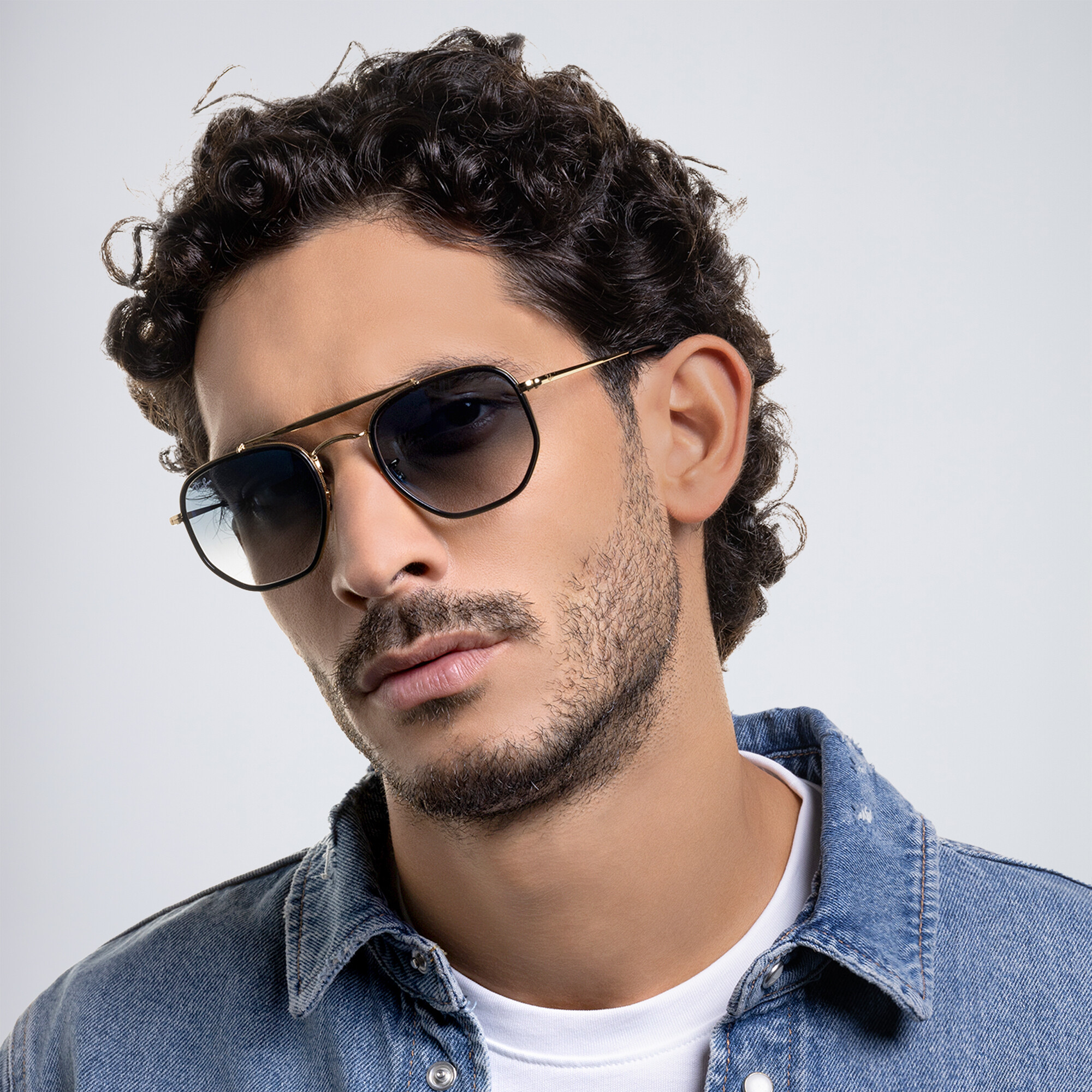 Ray-Ban The Marshal II Unisex Hexagonal Irregular Sunglasses in Gold – Product Photo 8