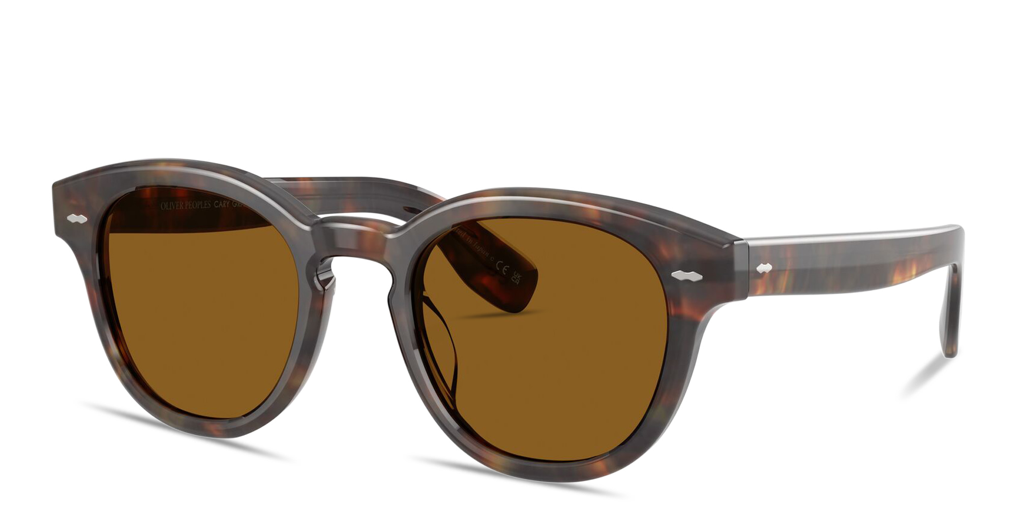 Shop OLIVER PEOPLES Cary Grant Unisex Round Sunglasses in Havana online.