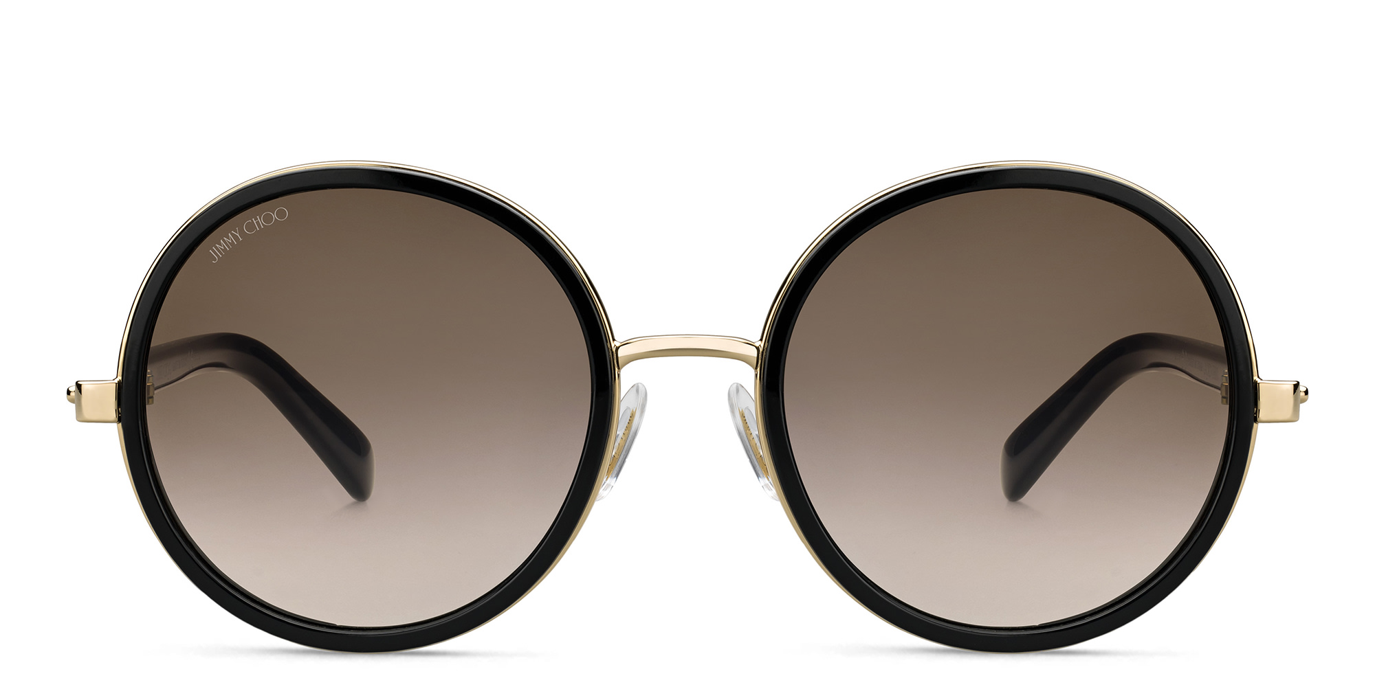 JIMMY CHOO Andie/S Oversized Round Sunglasses in Rose Gold Black – Product Photo 1