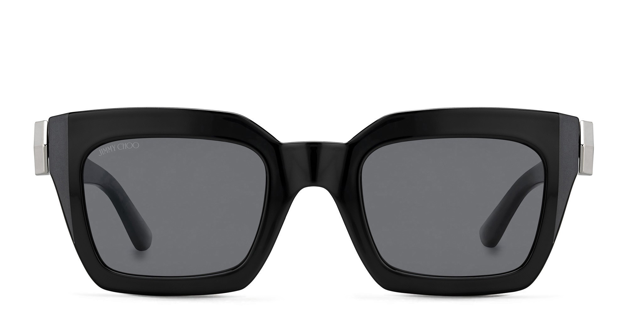 نظارة شمسية مايكا/أس بإطار مربع من جيمي تشو بلون أسود - صورة المنتج 1