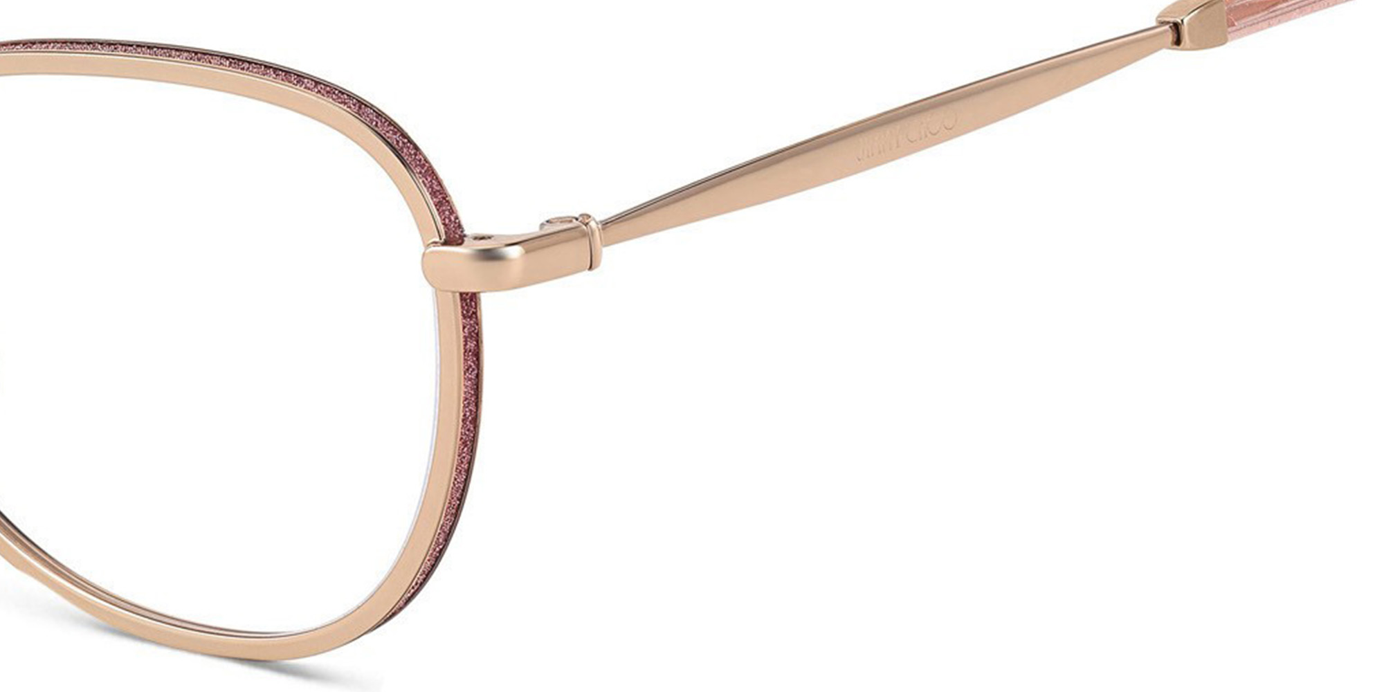 JIMMY CHOO Round Eyeglasses in Gold Pink – Product Photo 3