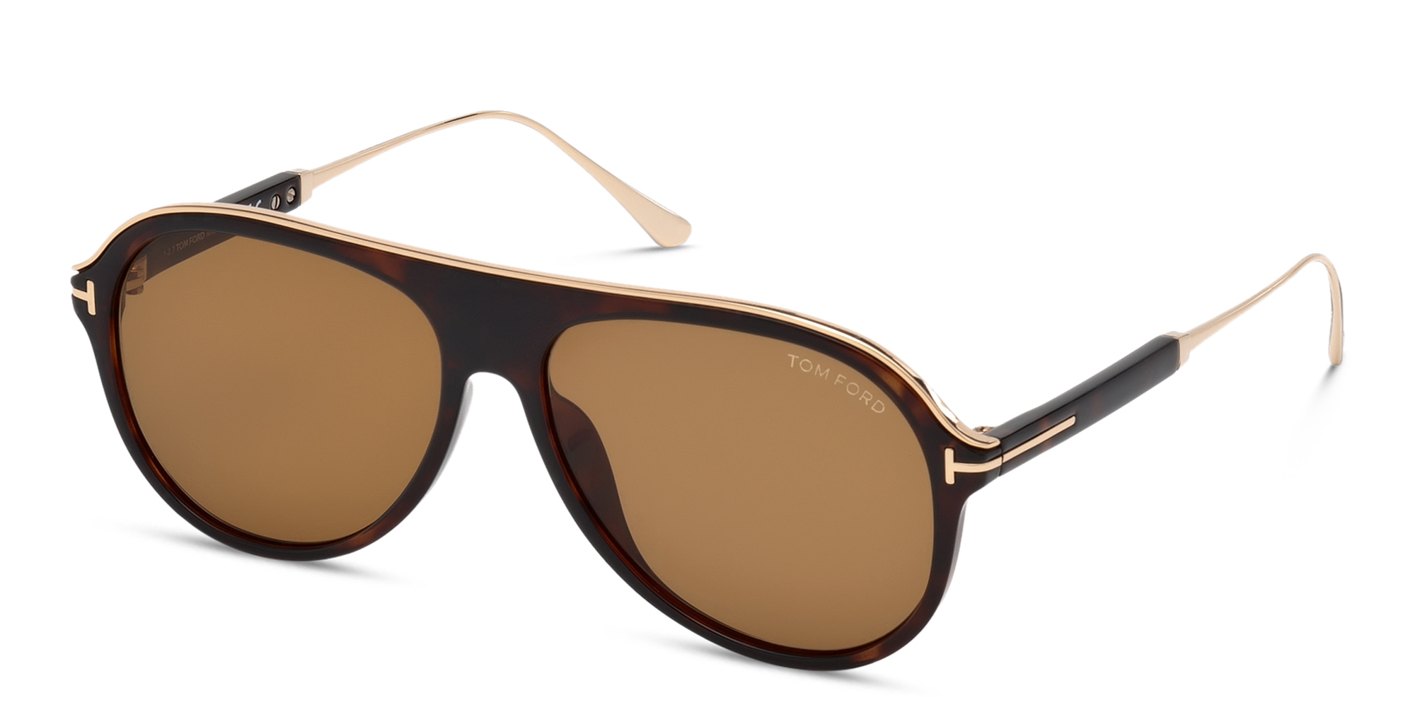 Shop TOM FORD Aviator Sunglasses in Dark Havana online.