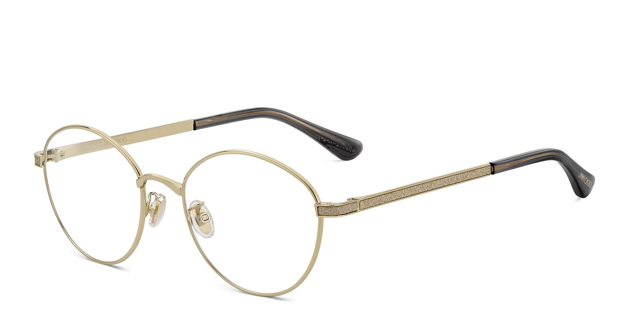 JIMMY CHOO Round Eyeglasses in Gold Grey – Product Photo 2