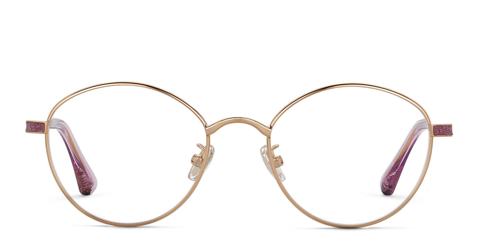 JIMMY CHOO Round Eyeglasses in Gold Violet – Product Photo 1