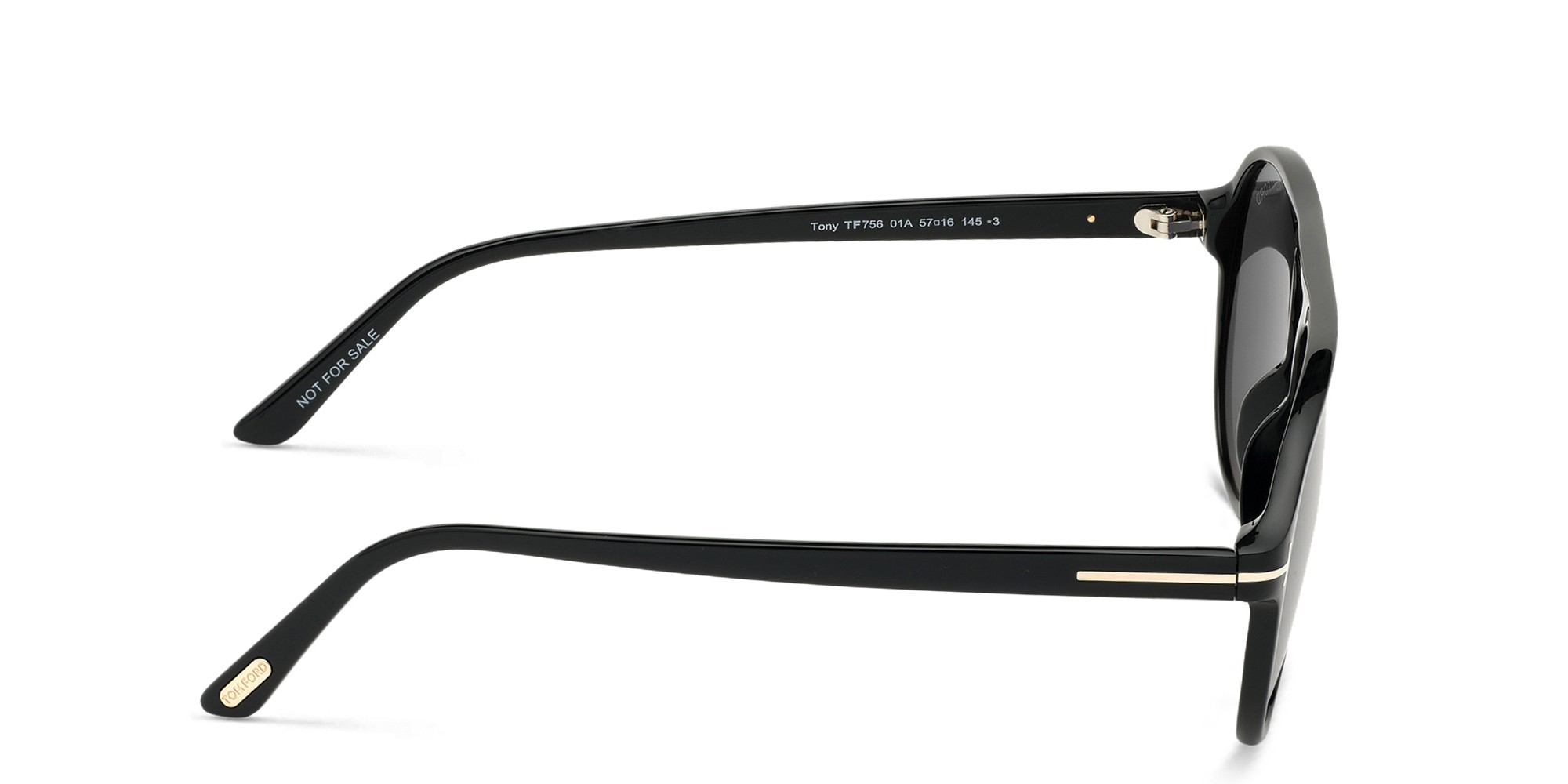 TOM FORD Pilot Sunglasses in Shiny Black – Product Photo 3