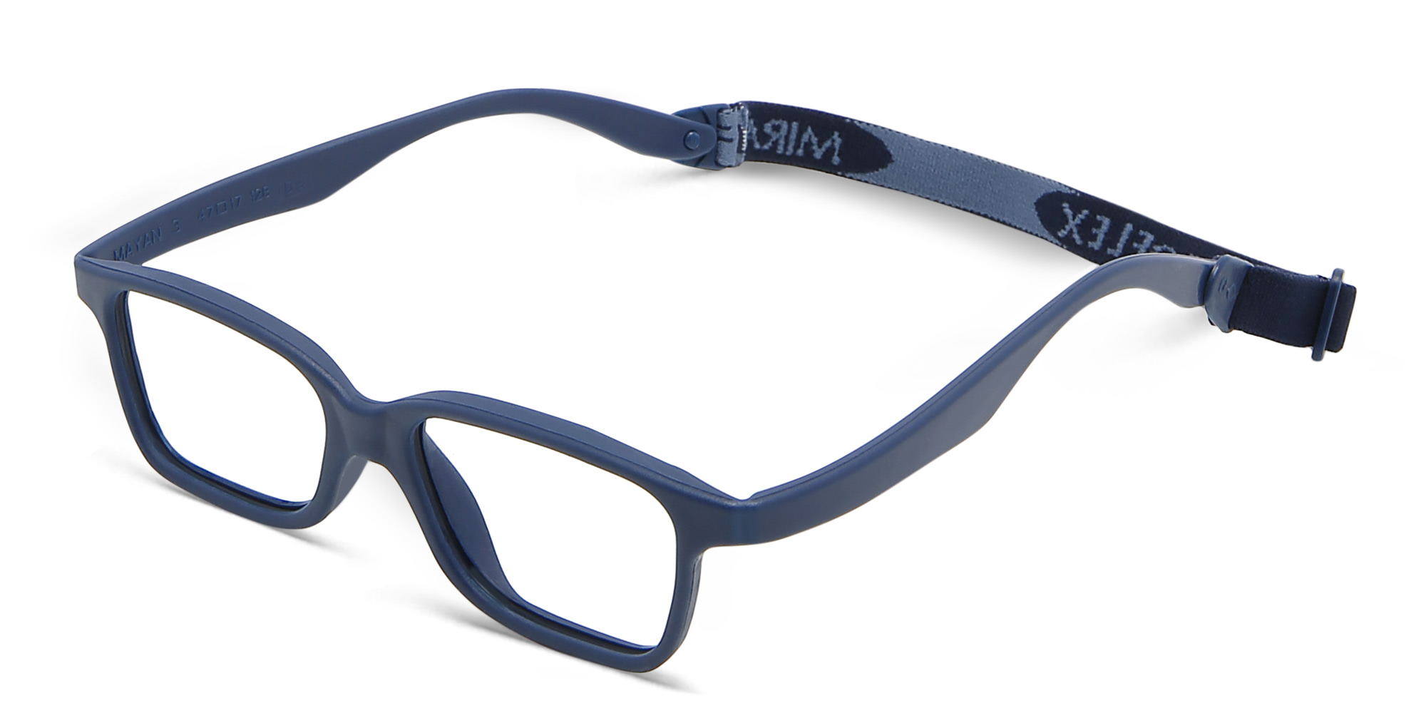 Mira Flex Kids Rectangle Eyeglasses in Blue – Product Photo 2