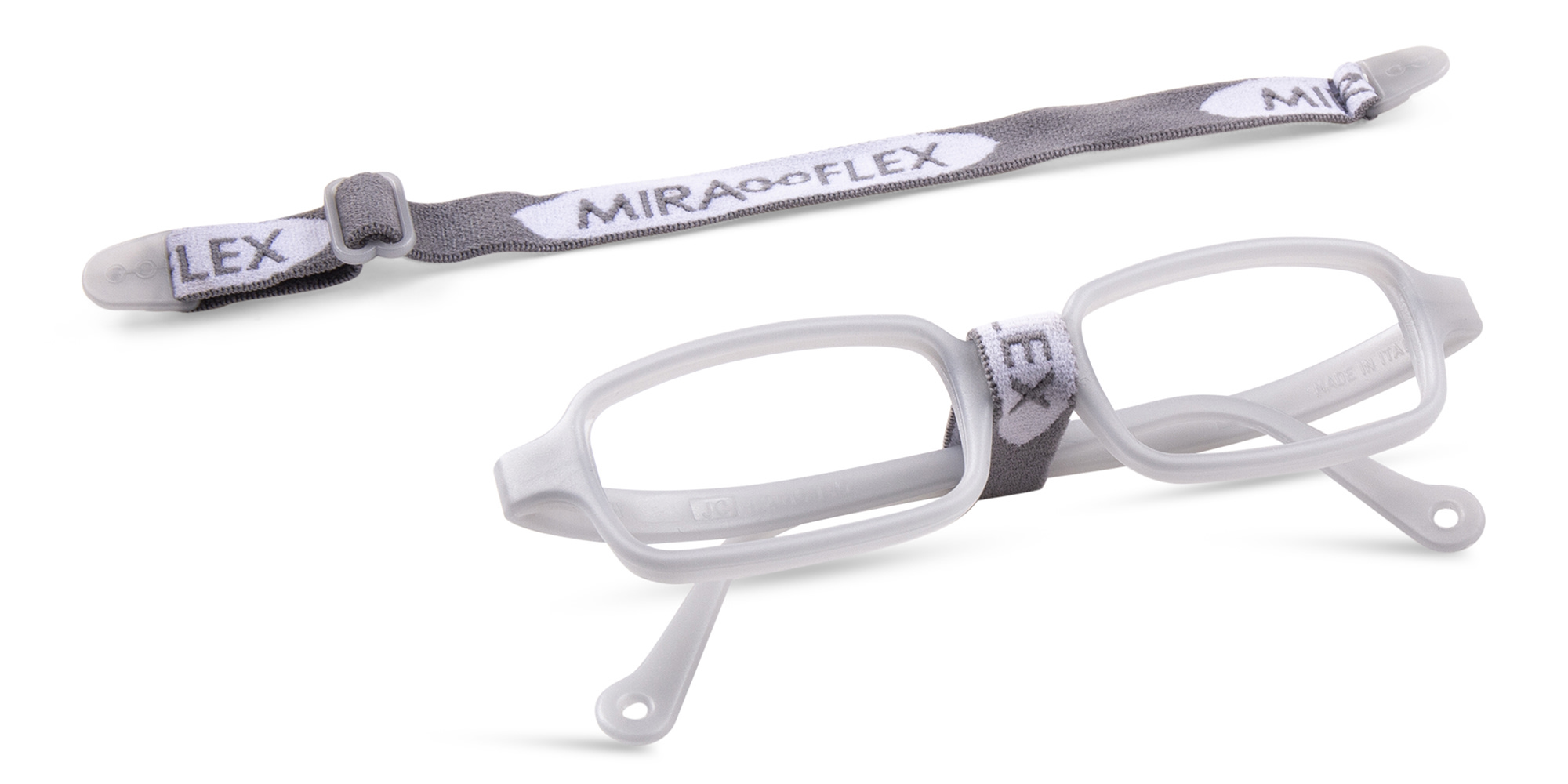 Mira Flex Kids Rectangle Eyeglasses in Grey – Product Photo 4
