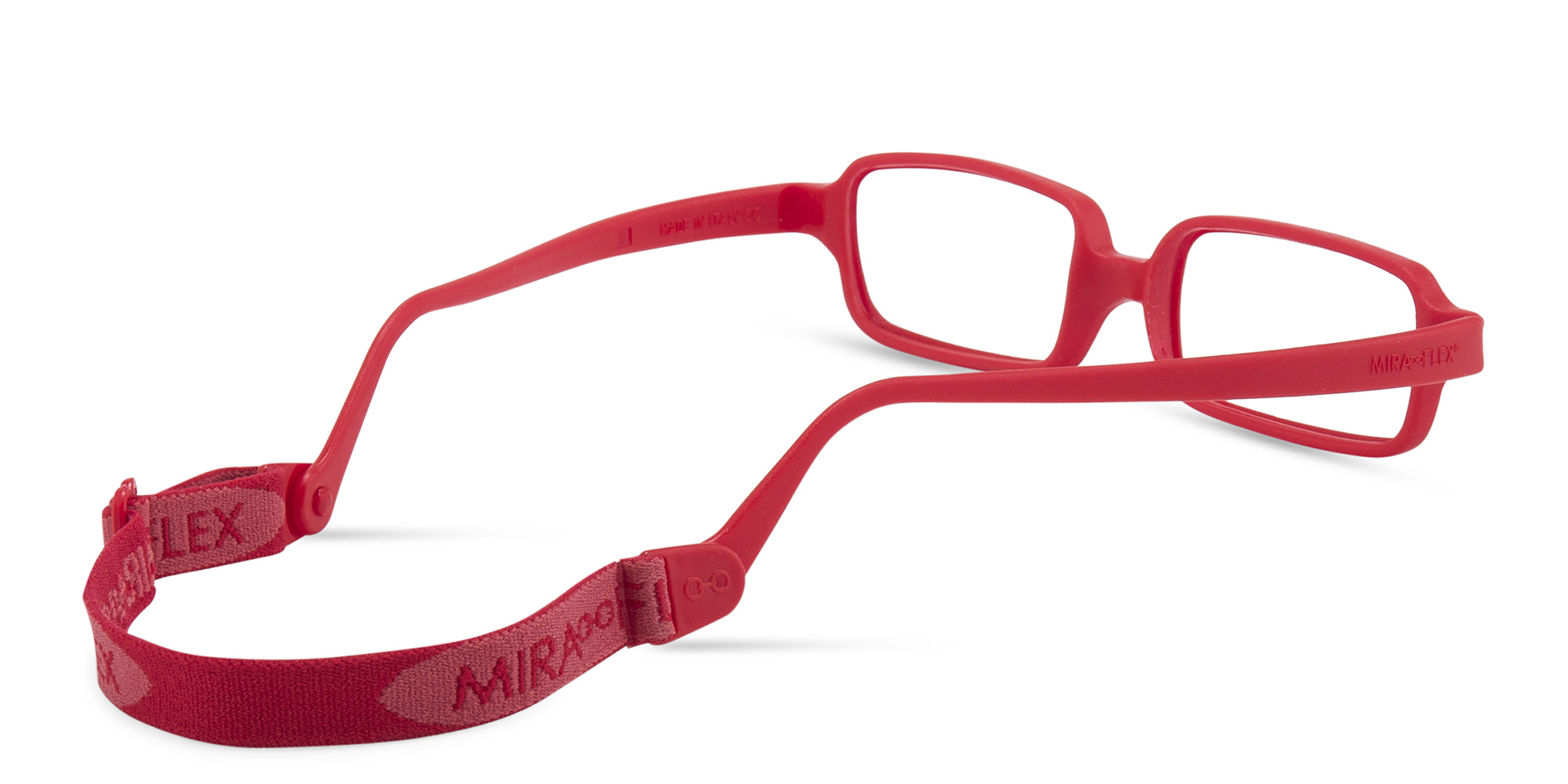 Shop Mira Flex Kids Rectangle Eyeglasses in Red online.